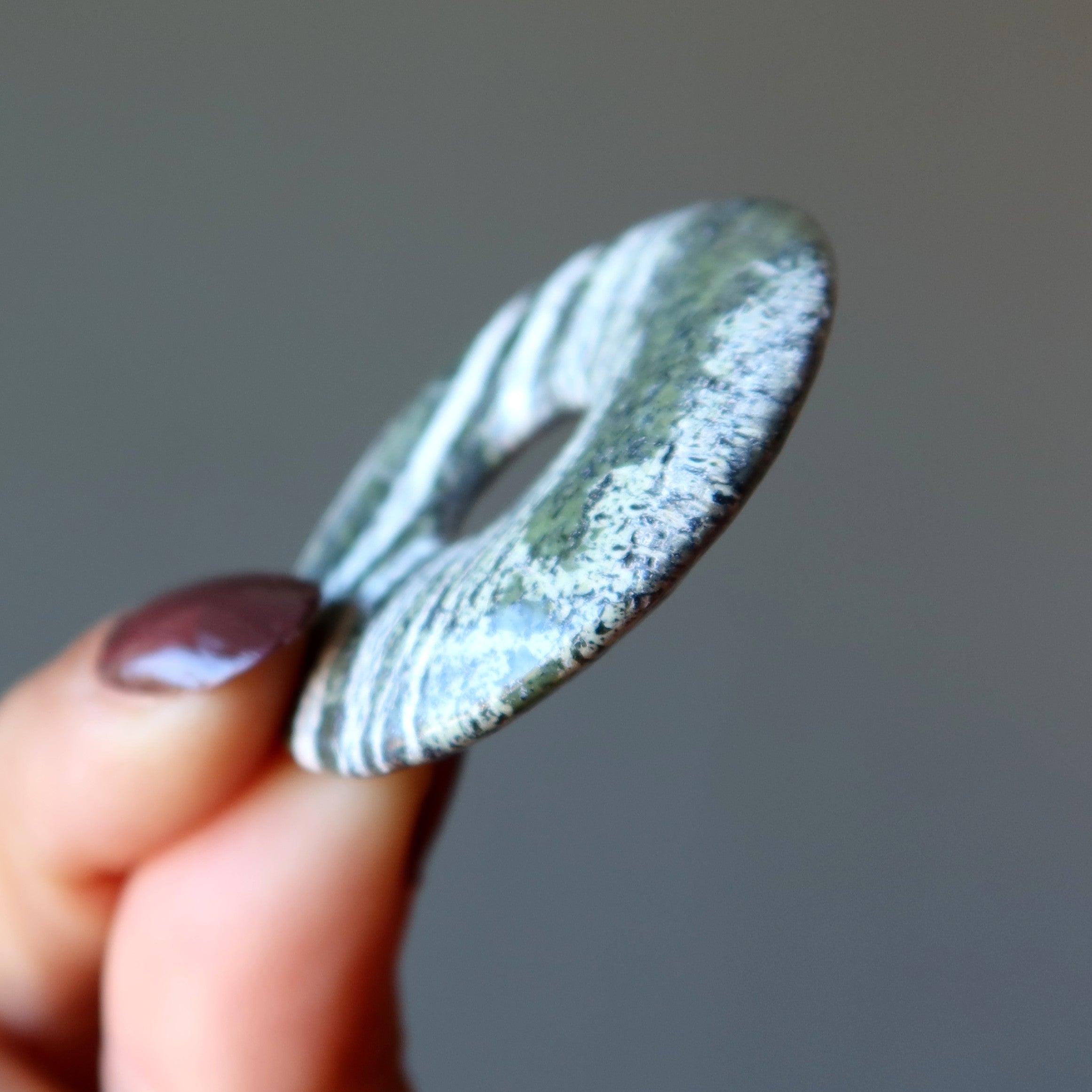 Serpentine Gemstone Donut Kundalini Stone