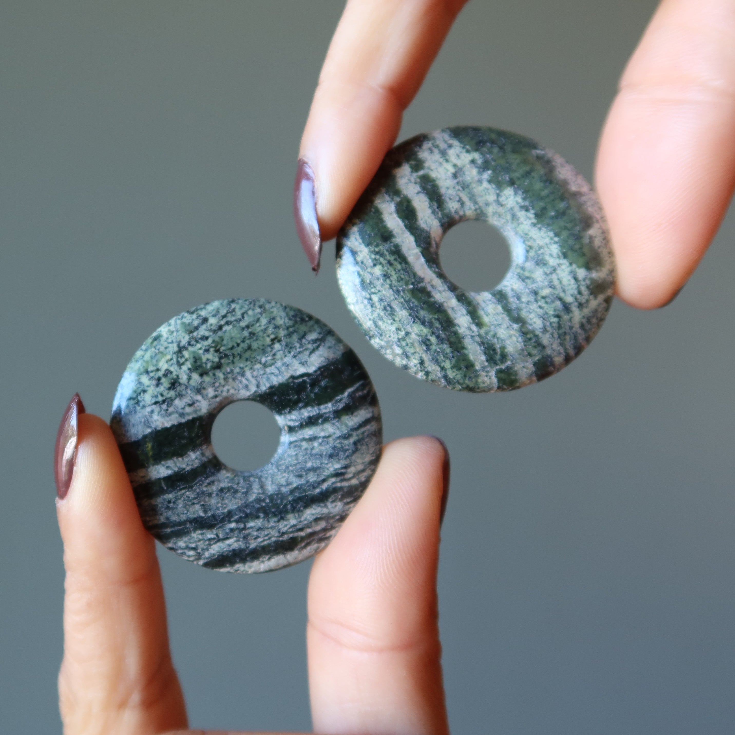Serpentine Gemstone Donut Kundalini Stone