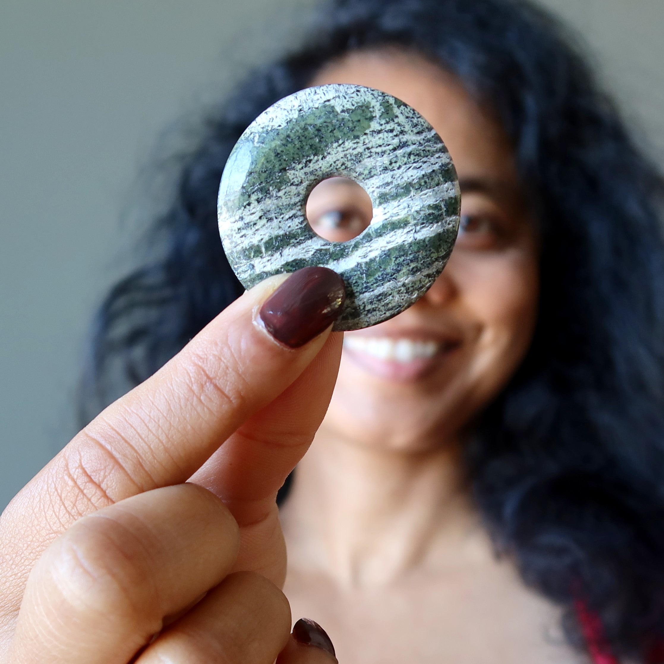 Serpentine Gemstone Donut Kundalini Stone
