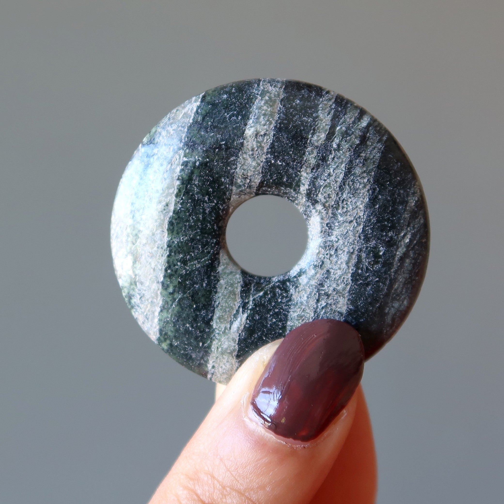 Serpentine Gemstone Donut Kundalini Stone