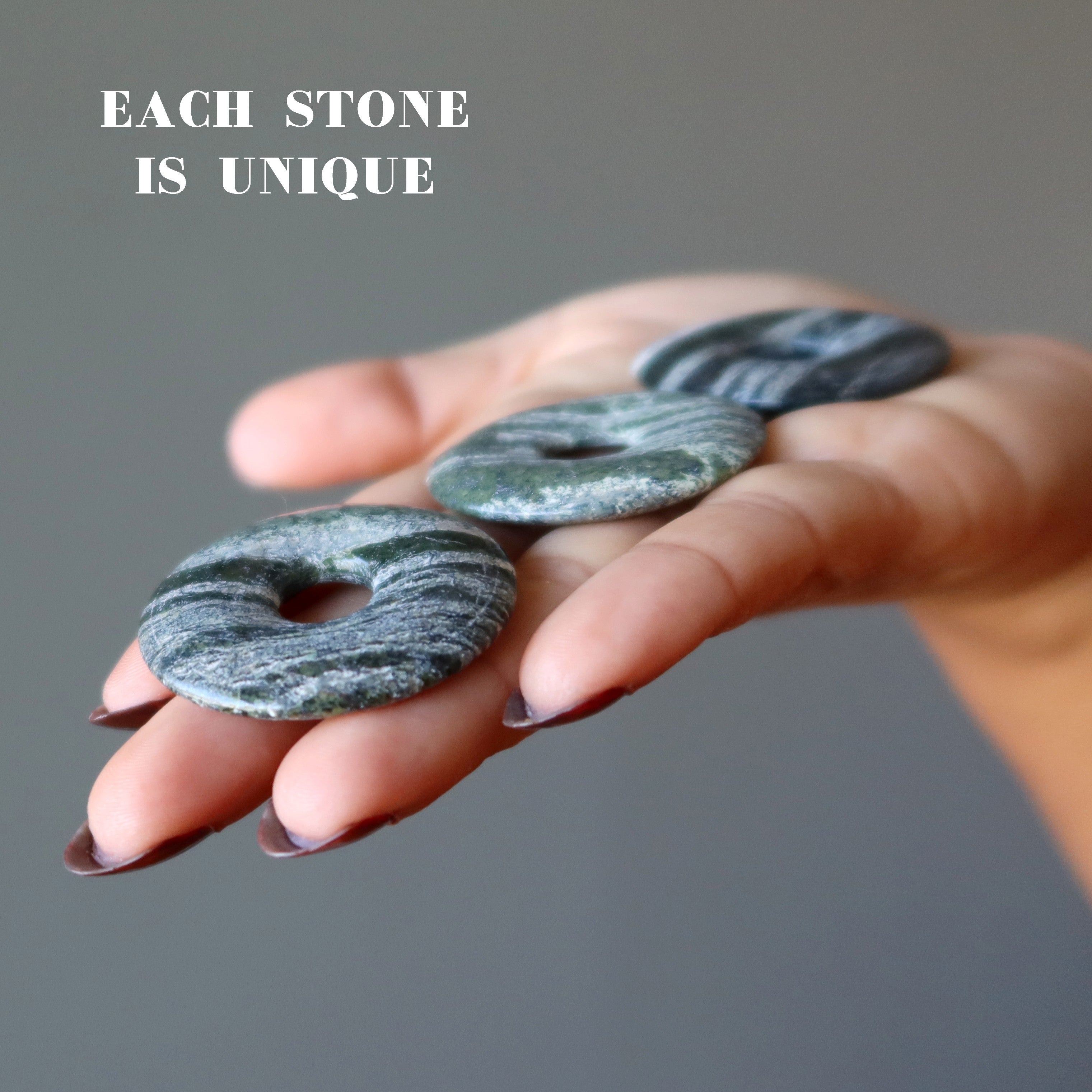 Serpentine Gemstone Donut Kundalini Stone