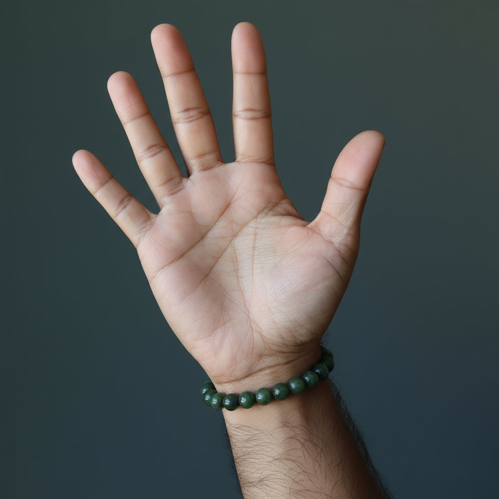 Serpentine Bracelet Dark Green Stone Enlightenment