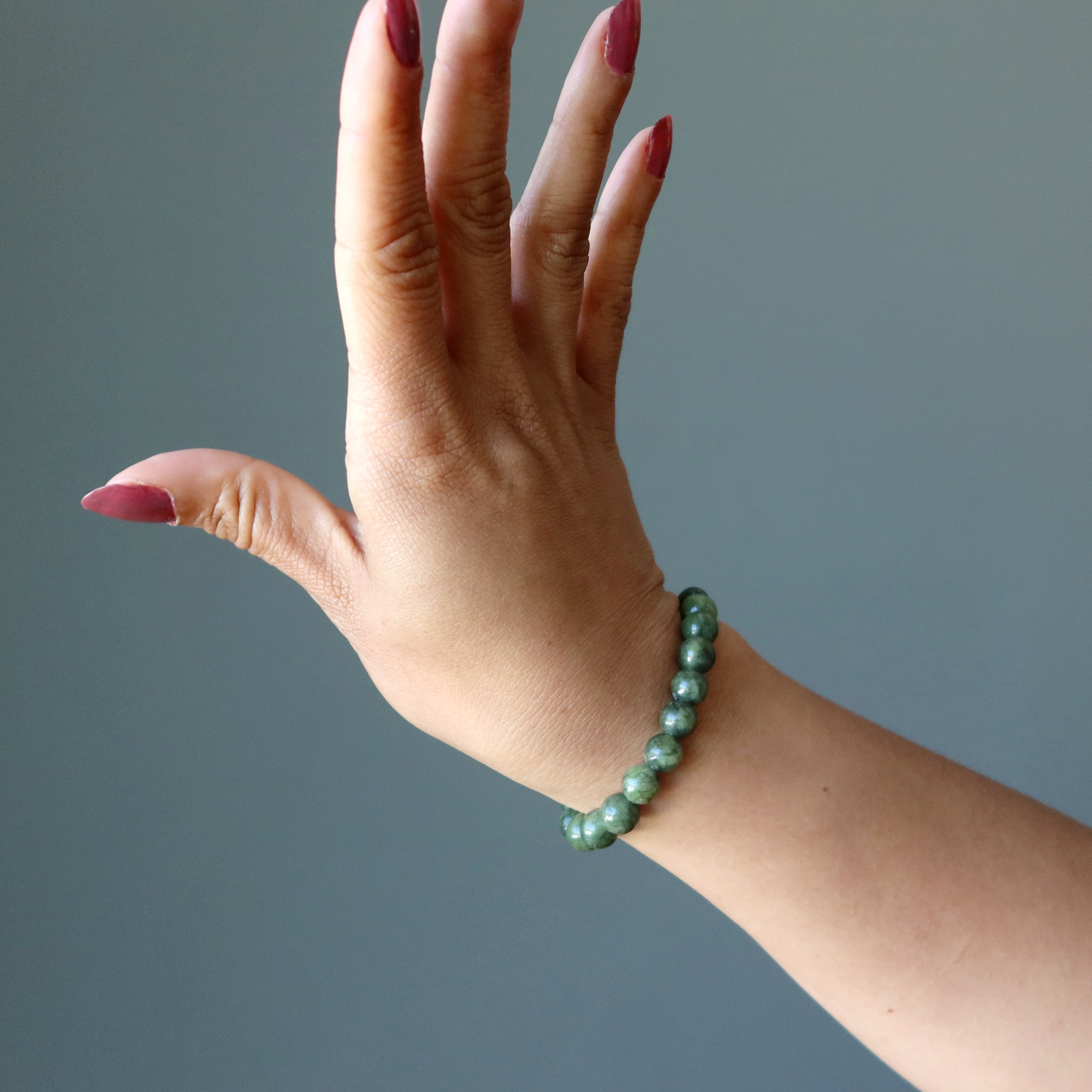 Serpentine Bracelet Dark Green Stone Enlightenment