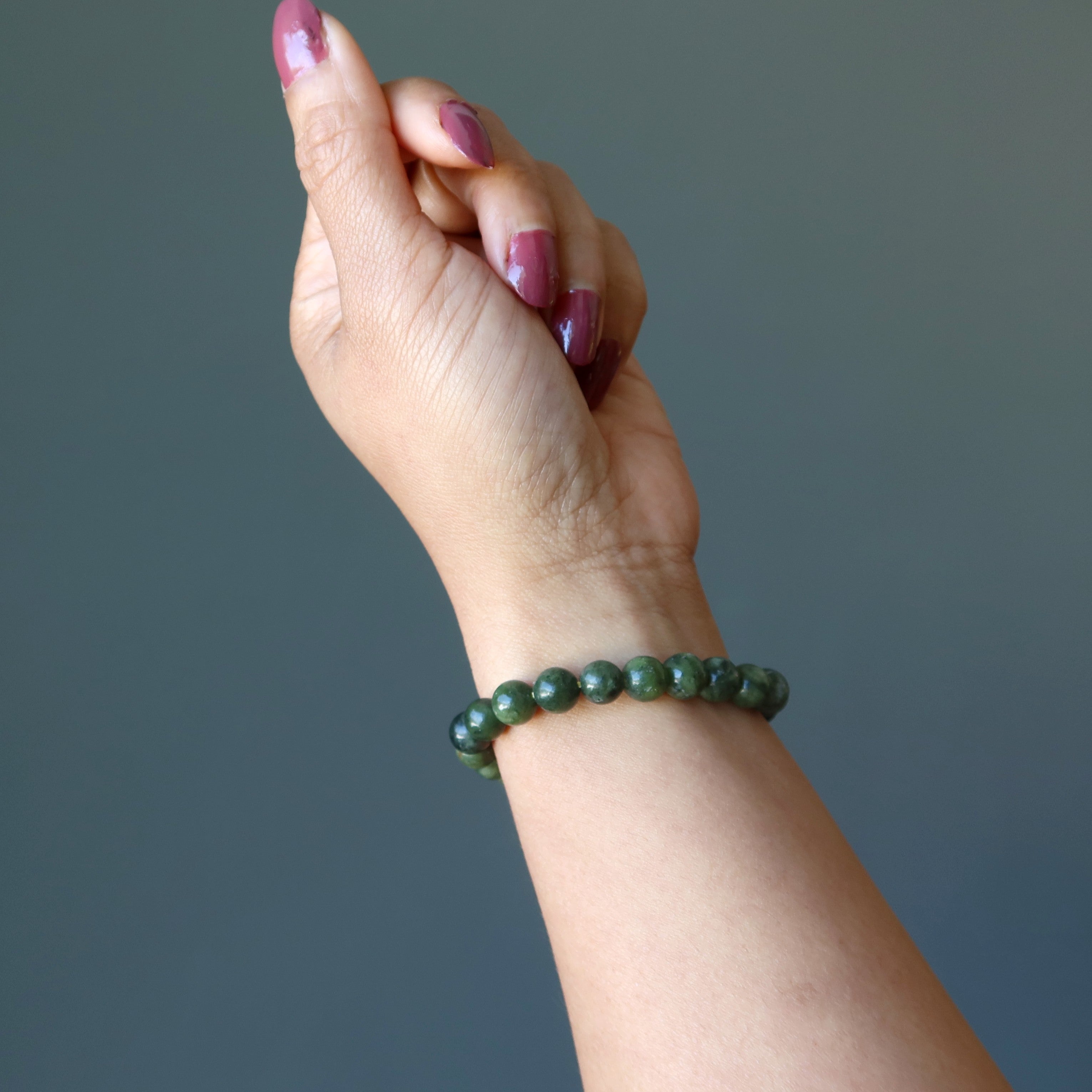 Serpentine Bracelet Dark Green Stone Enlightenment