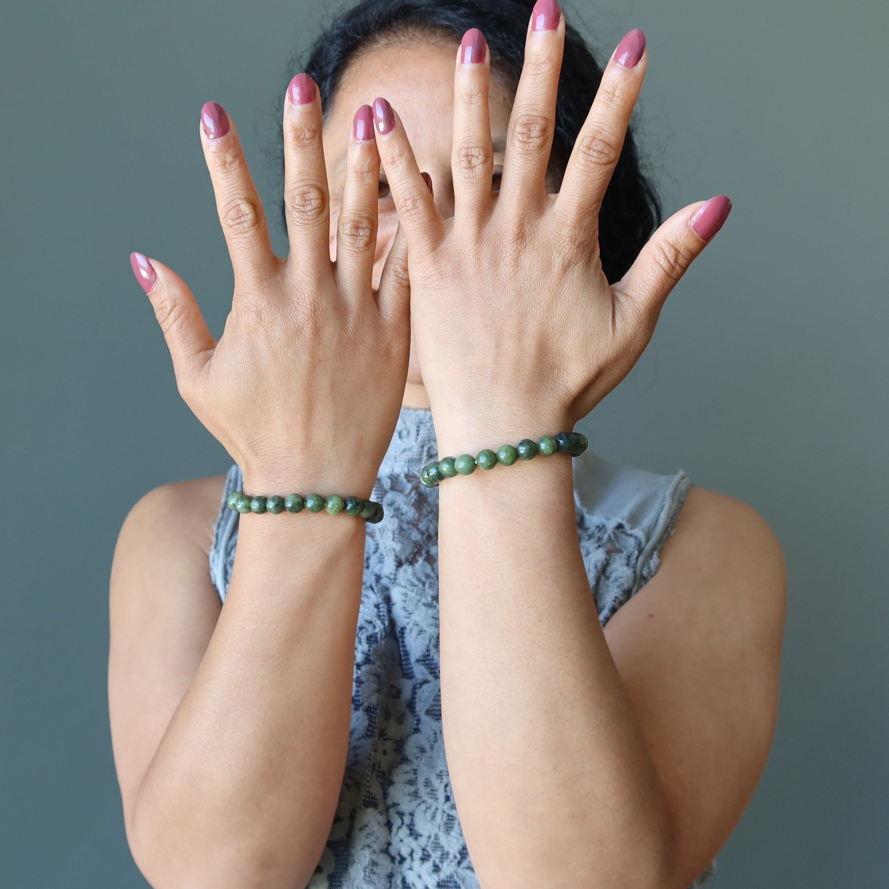 Serpentine Bracelet Dark Green Stone Enlightenment