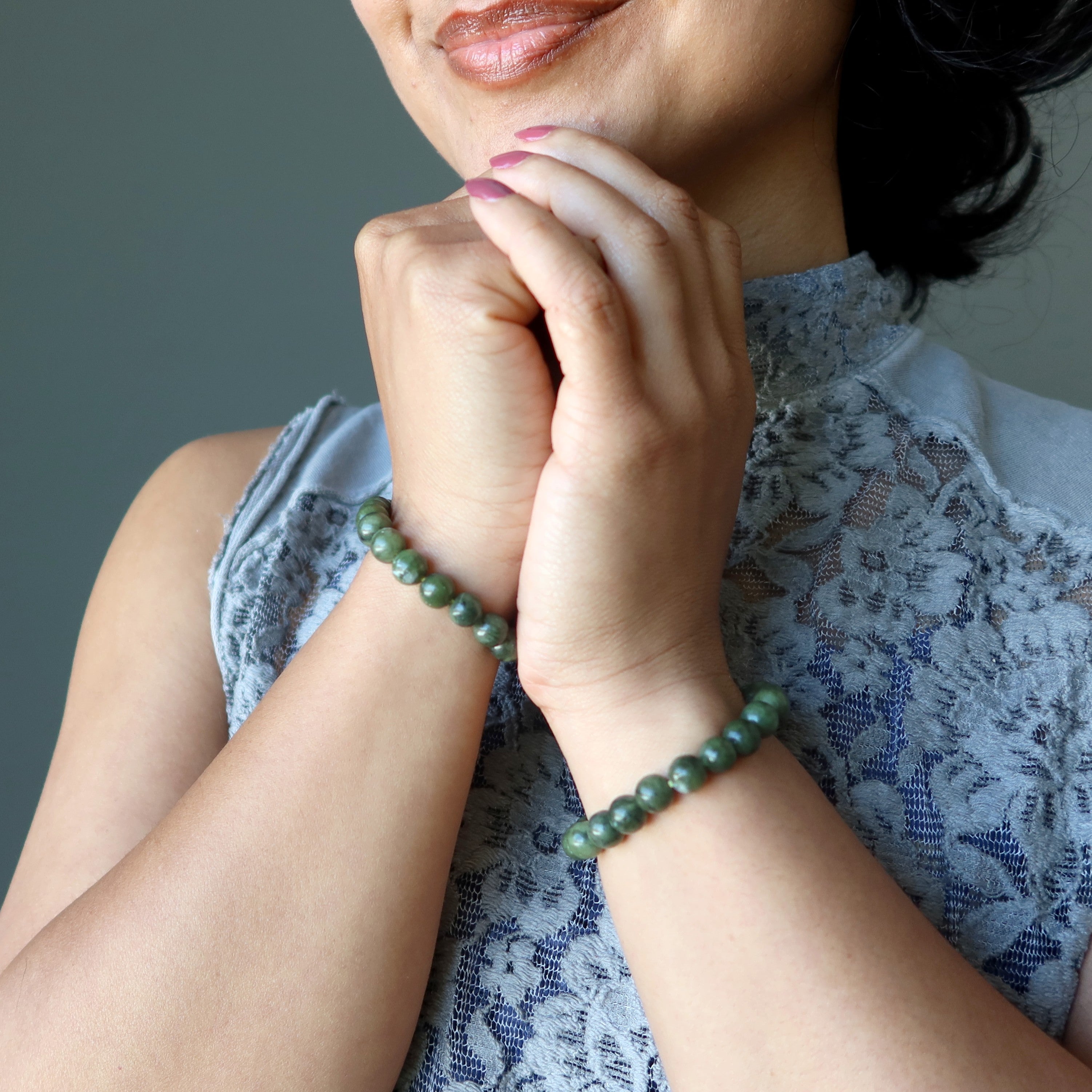 Serpentine Bracelet Dark Green Stone Enlightenment