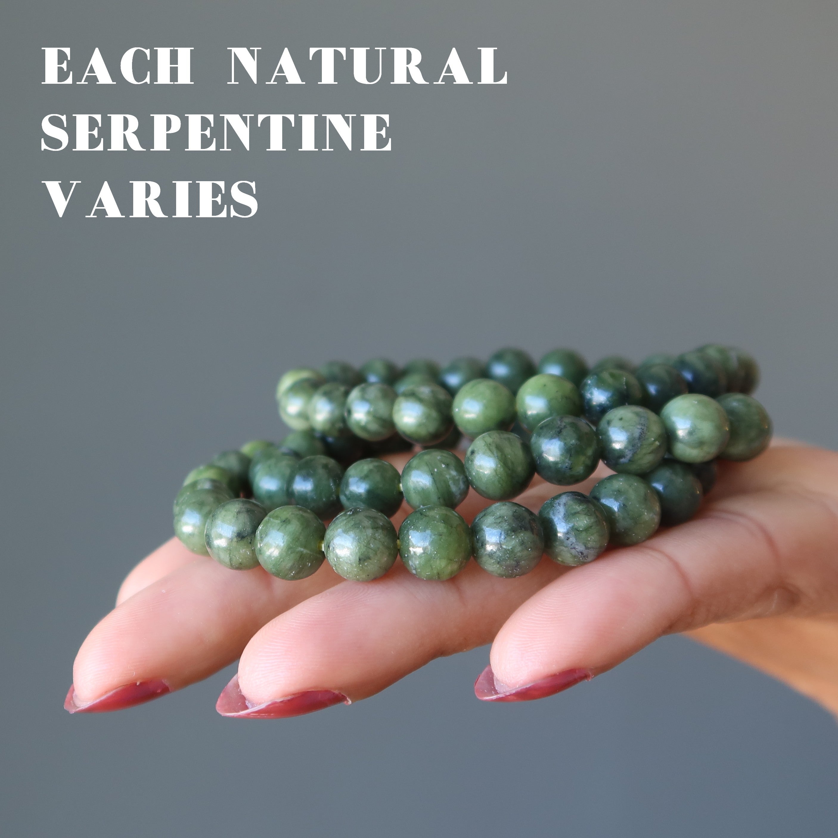 Serpentine Bracelet Dark Green Stone Enlightenment