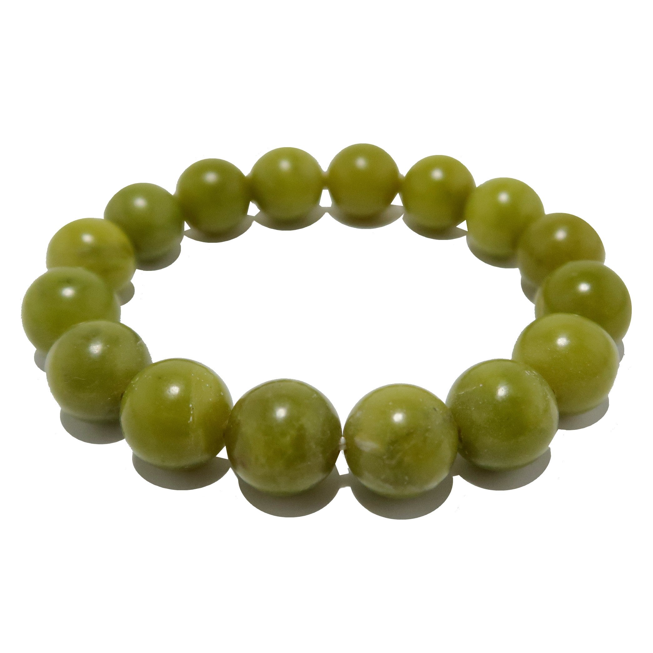 Serpentine Bracelet Olive Green Gems Past Present Future