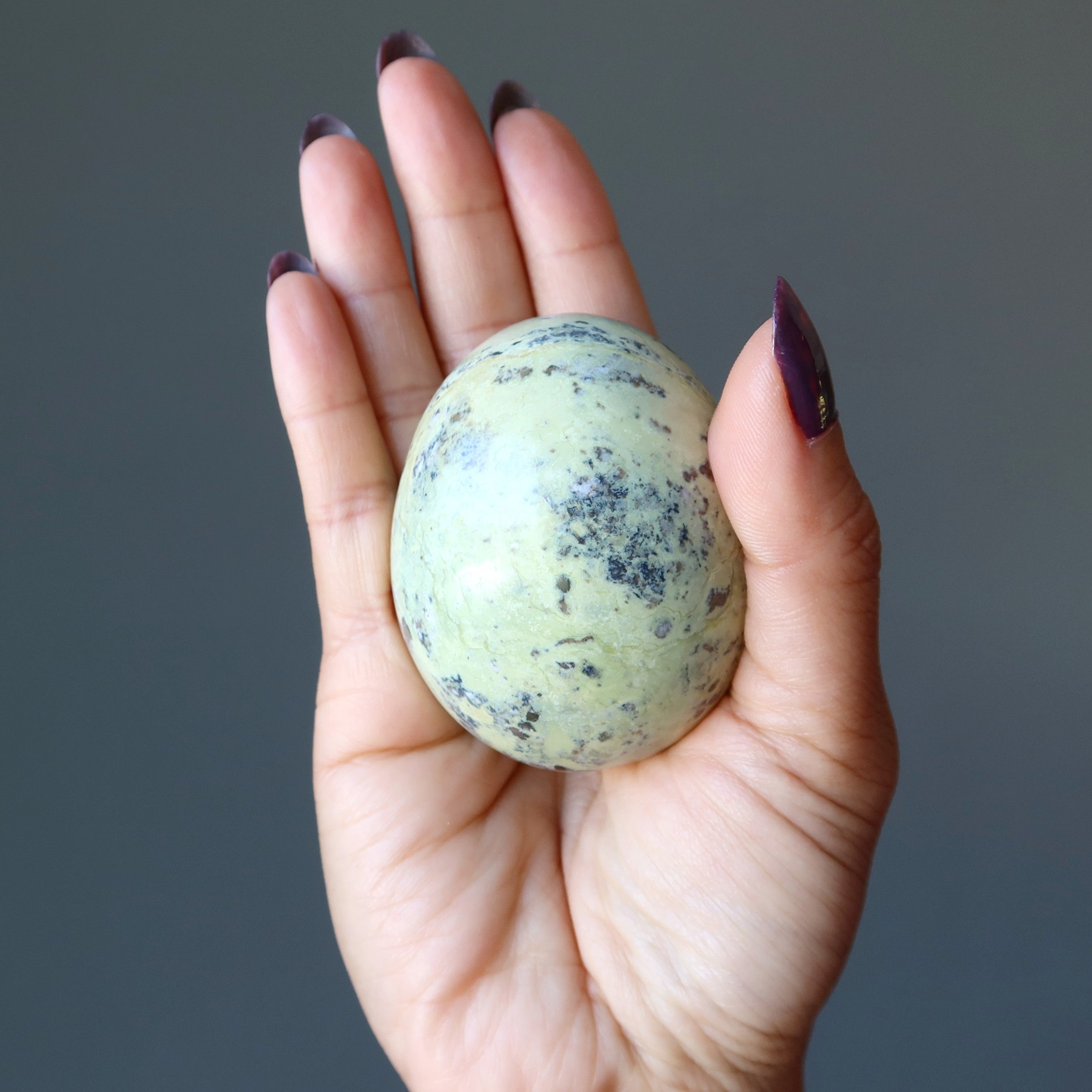 Serpentine Egg Green Kundalini Rising Meditation Crystal