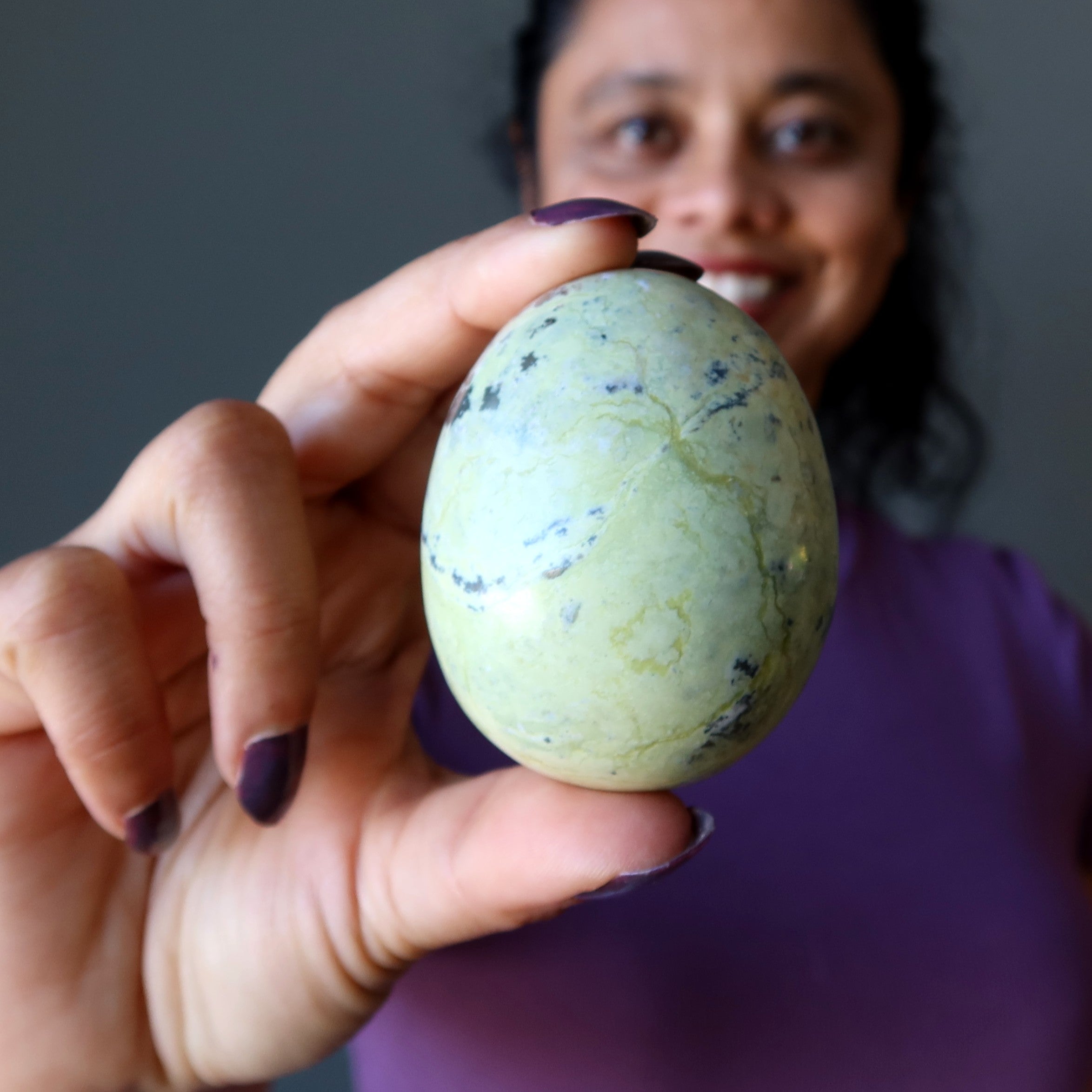 Serpentine Egg Green Kundalini Rising Meditation Crystal