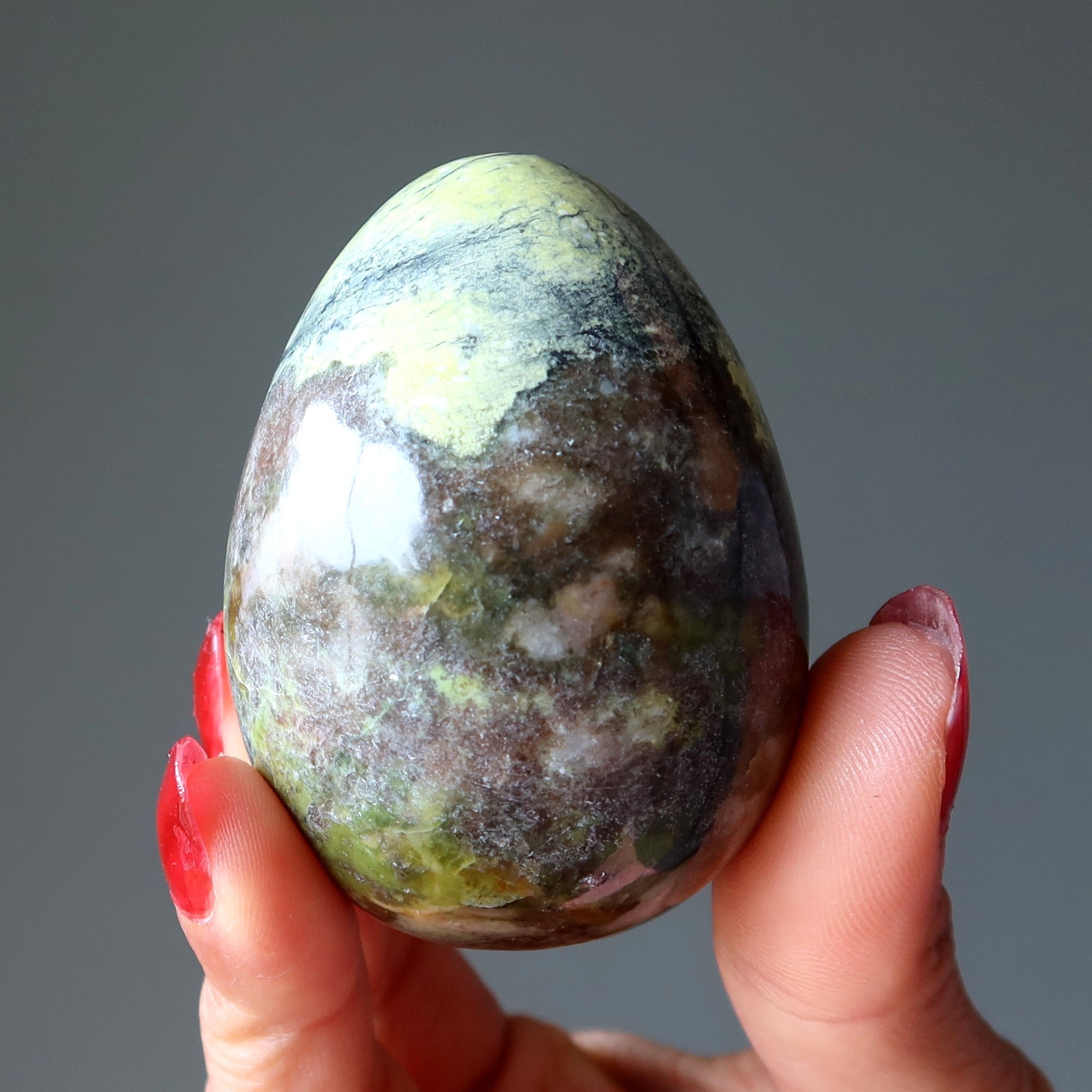 Serpentine Egg Green Kundalini Rising Meditation Crystal