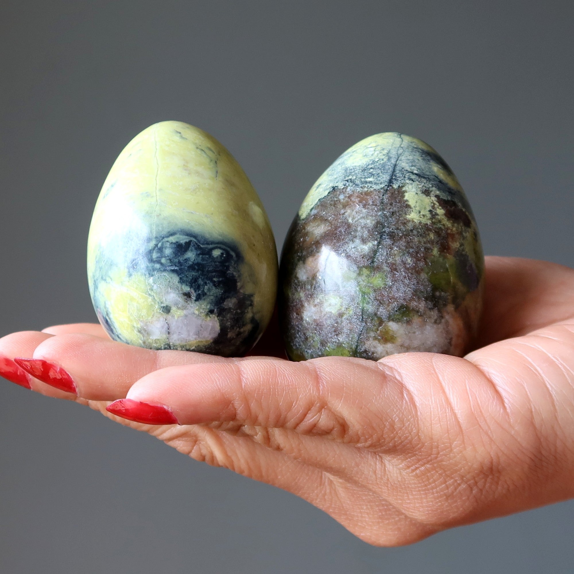 Serpentine Egg Green Kundalini Rising Meditation Crystal