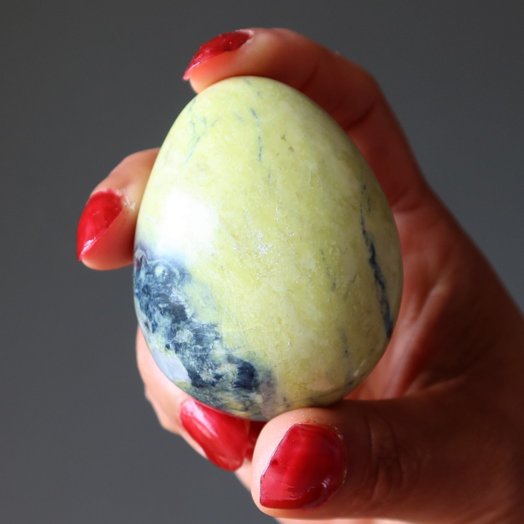 Serpentine Egg Green Kundalini Rising Meditation Crystal