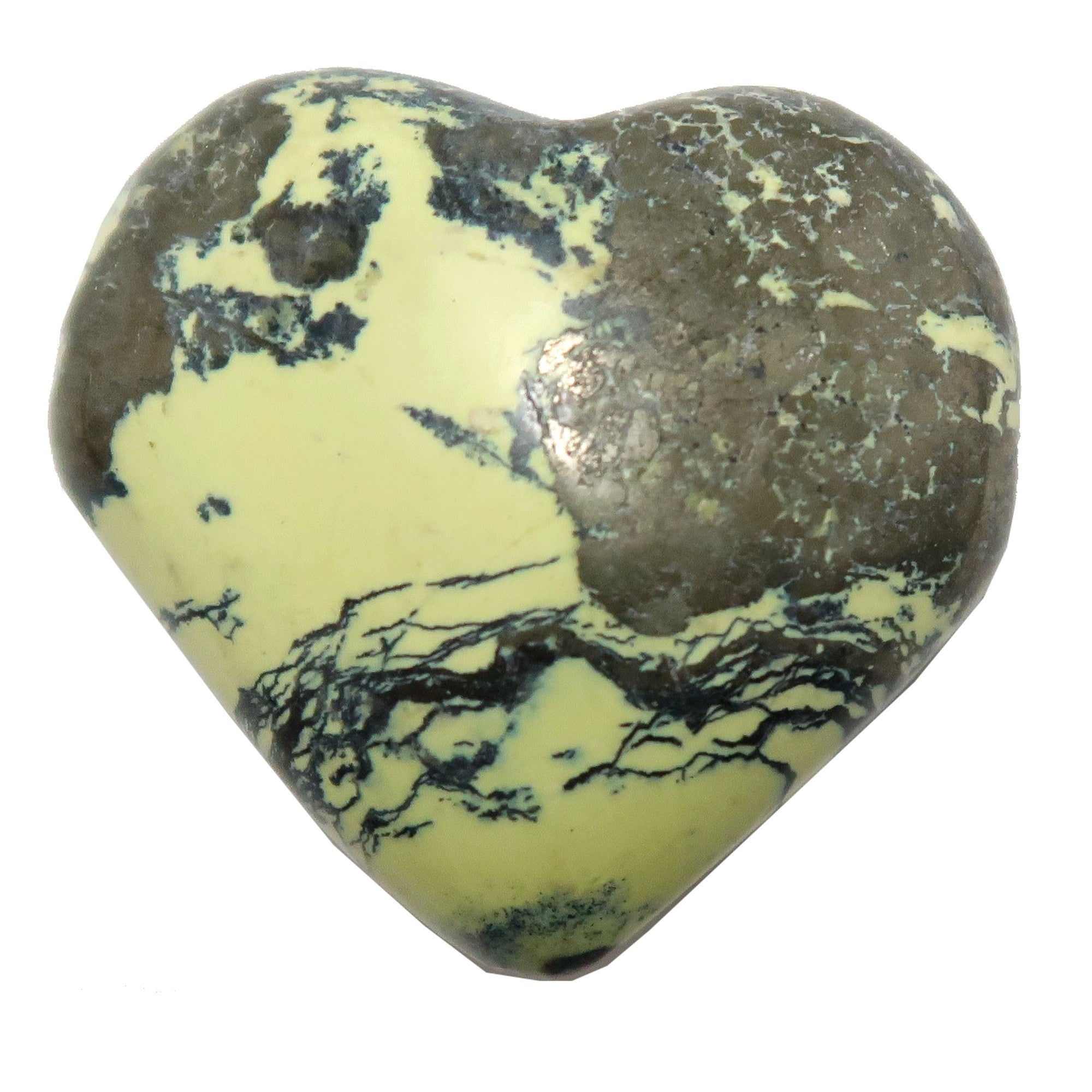 Serpentinenherz aus Gold Pyrit Jugendliches Frühlingsgrün Liebe