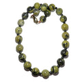 Serpentine Necklace Daring Big Green Gems