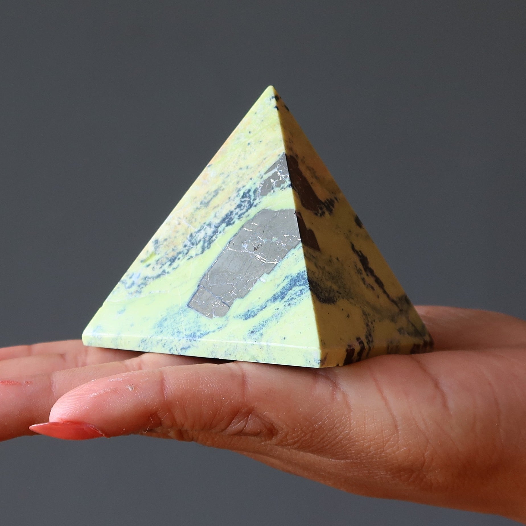 Serpentine Pyramid Kundalini Rises Spiritual Stone