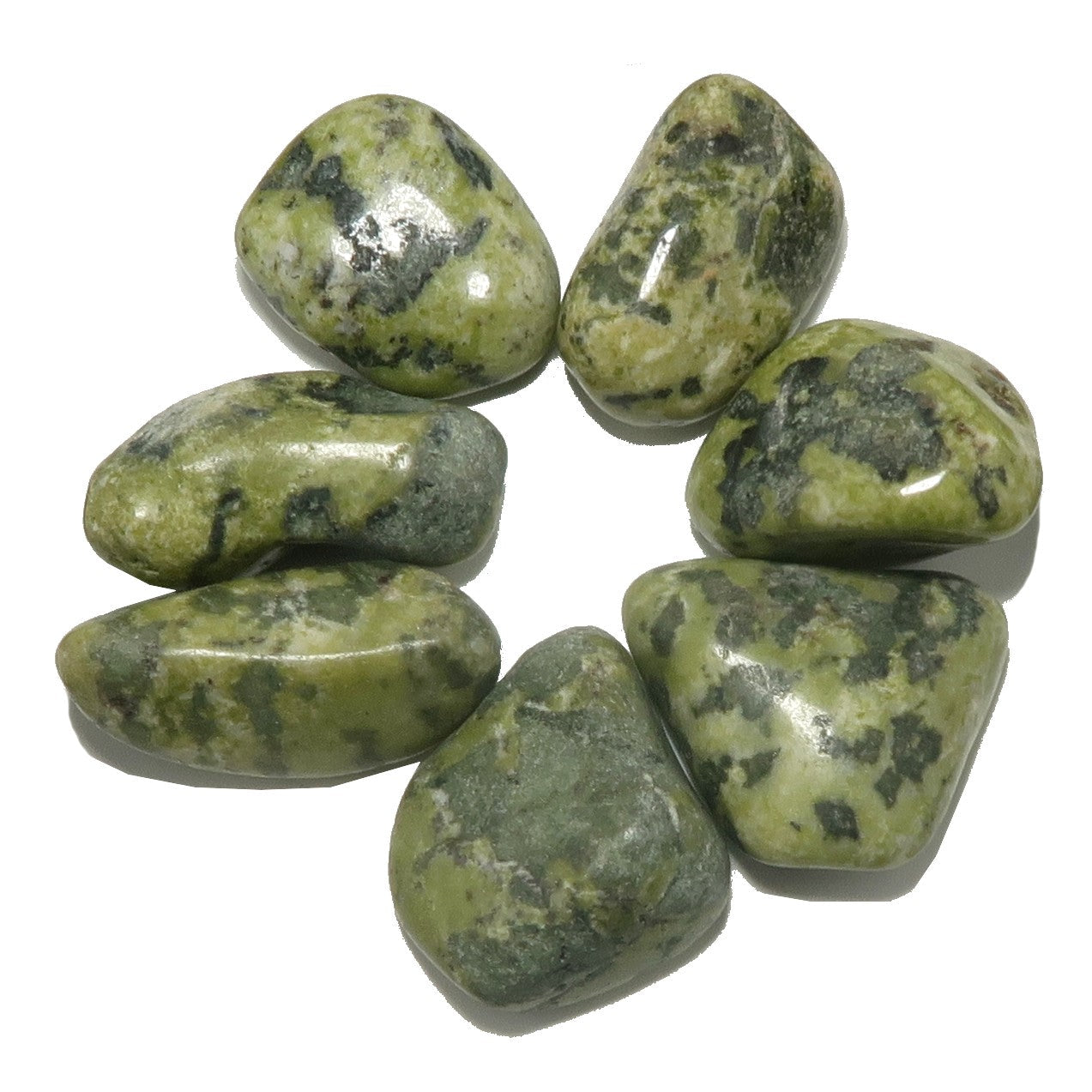 Serpentin Trommelstein Grün Kundalini Stein