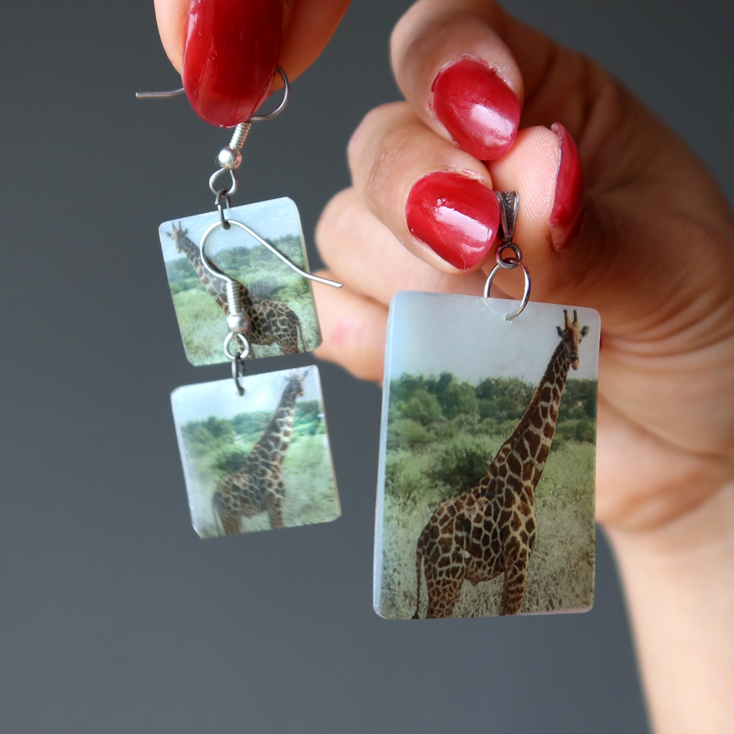 Boucles d'oreilles et pendentif Coquillage Parure de bijoux Cristaux Esprit Girafe