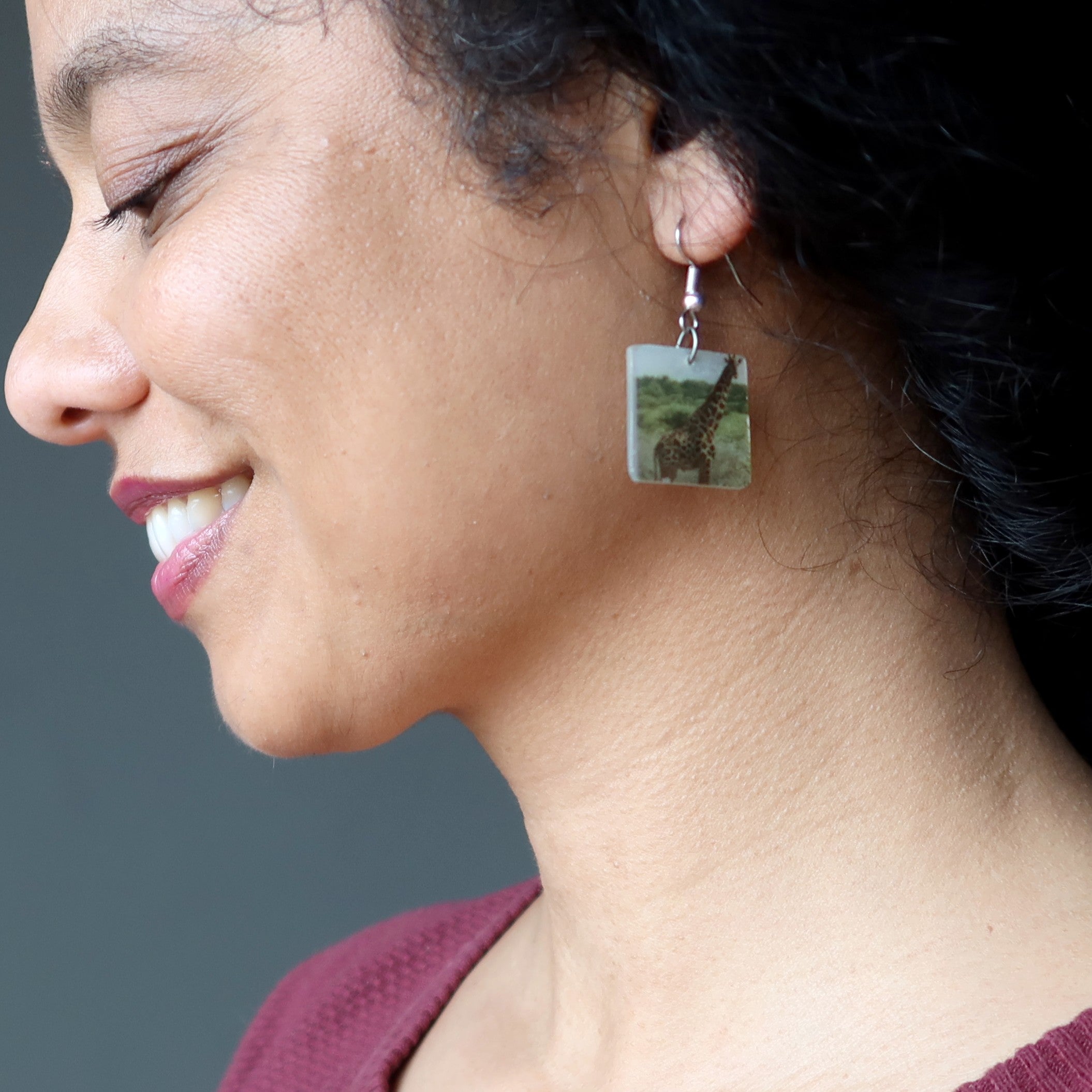 Boucles d'oreilles et pendentif Coquillage Parure de bijoux Cristaux Esprit Girafe