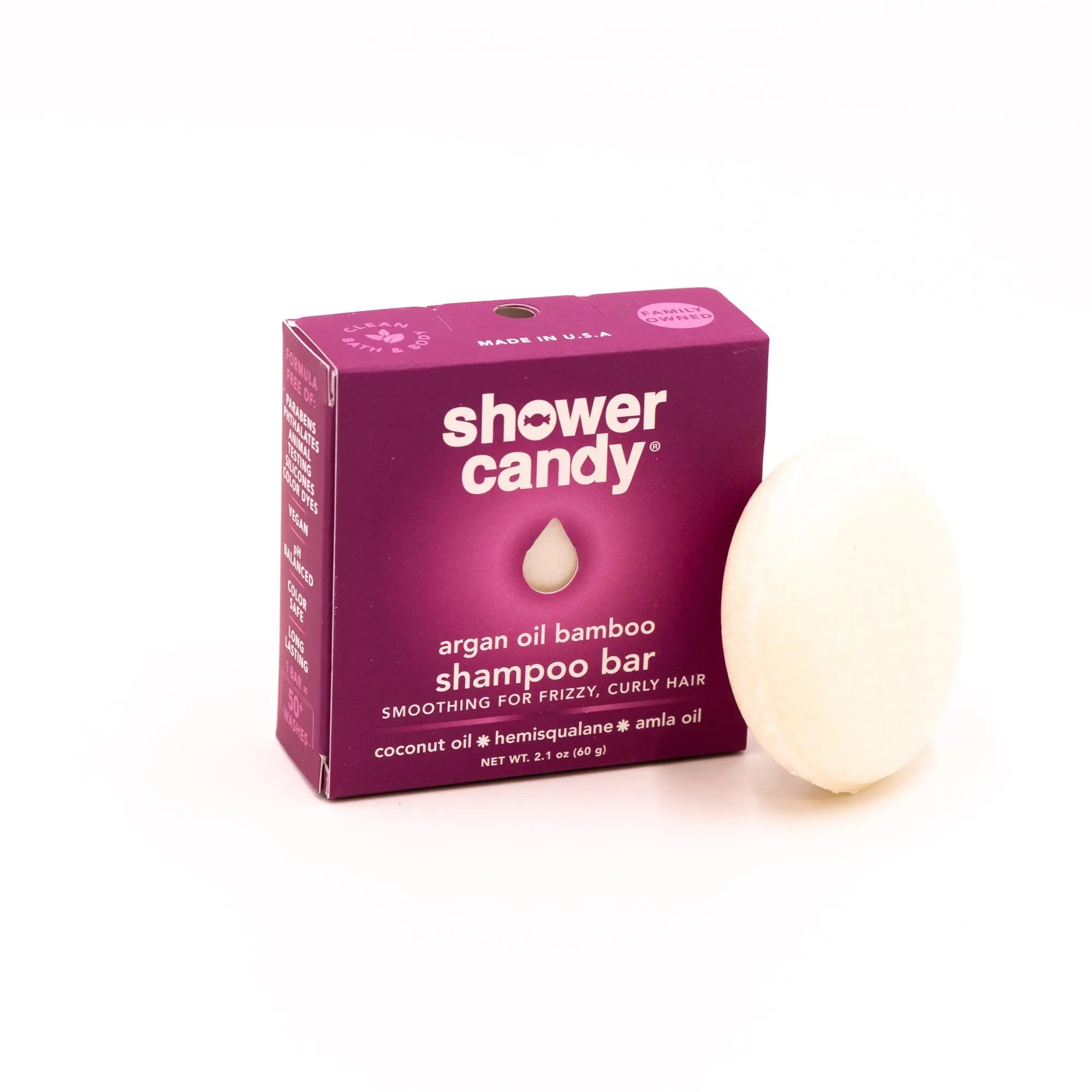 Shampoing Solide à l'Huile d'Argan et Bambou – Lissant pour Cheveux Frisés et Bouclés