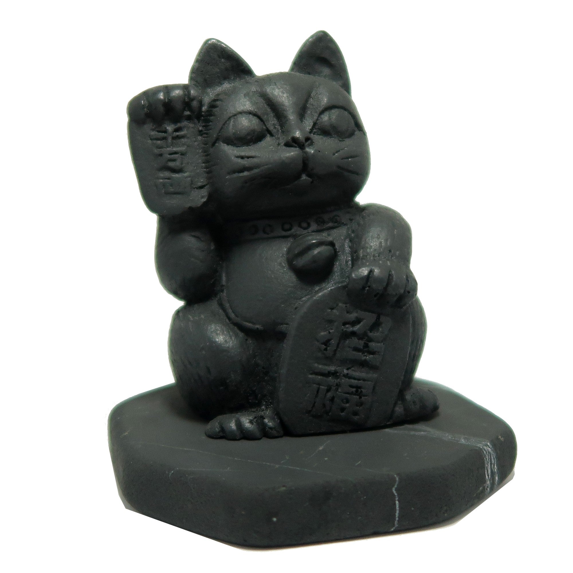 Statue Shungite Chat Neko Protection Prospérité