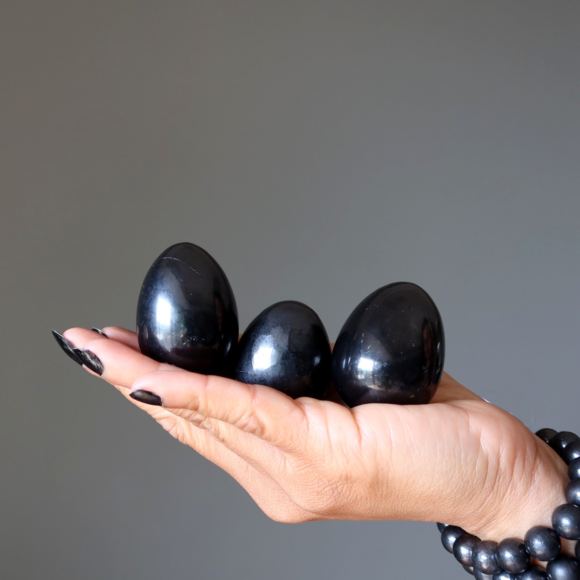 Shungite Egg Evil Eye Protection Energy Home and Office Stone