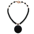 Pendentif Shungite et Obsidienne Arc-en-ciel Médaille de Protection