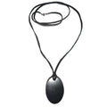 Shungite Necklace EMF Protection Oval on Leather