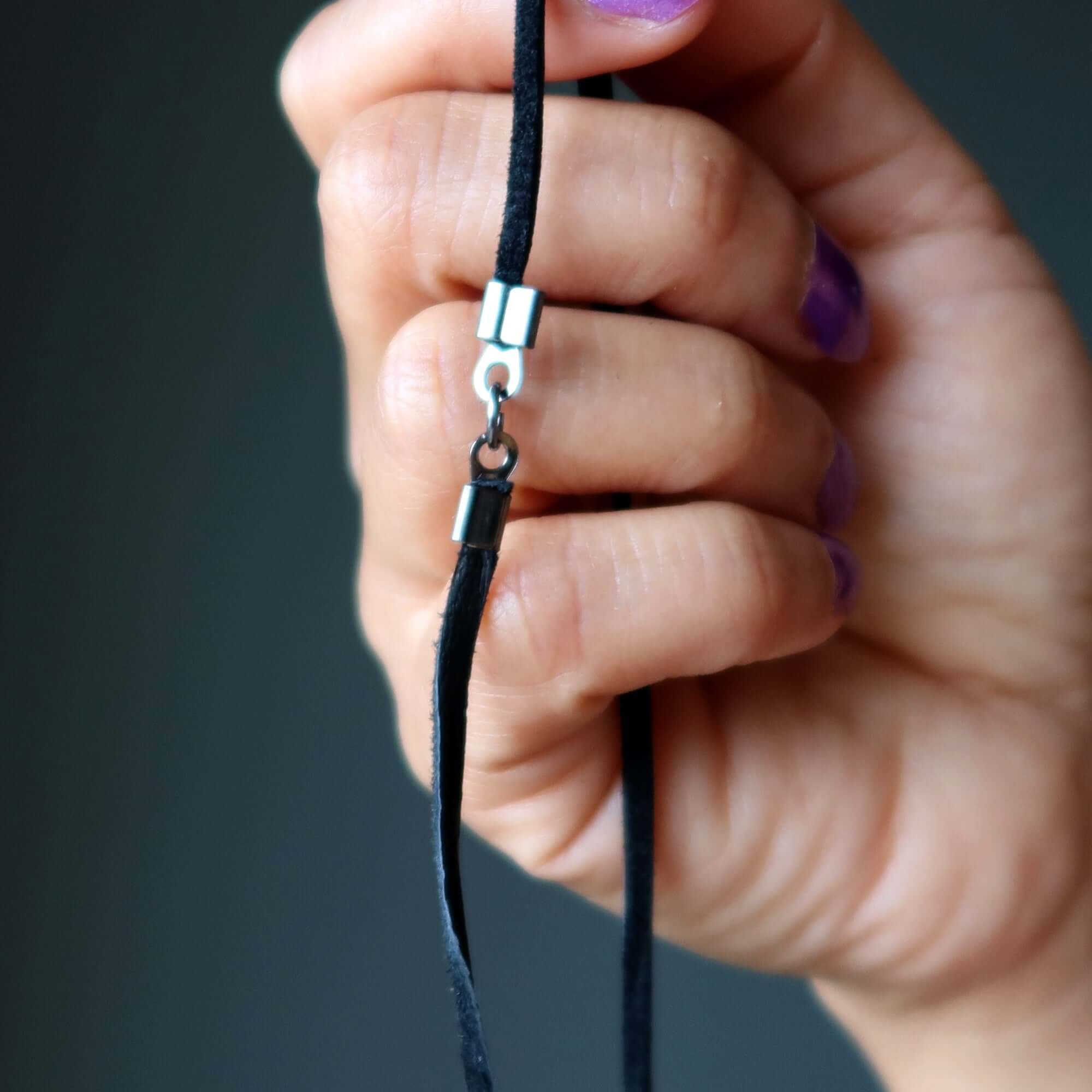 Shungite Necklace EMF Protection Oval on Leather