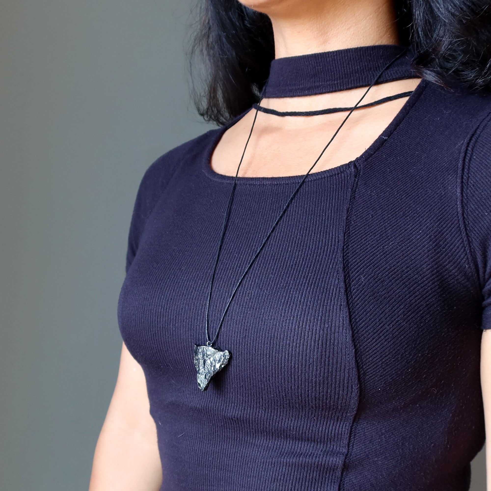 Shungite Necklace Noble Elite Rough Crystal Protector