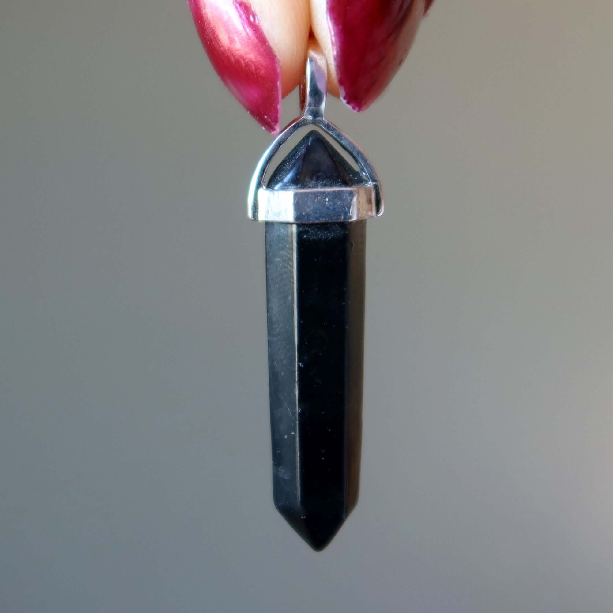 Pendentif Shungite Pointe Mon Gardien Personnel Argent