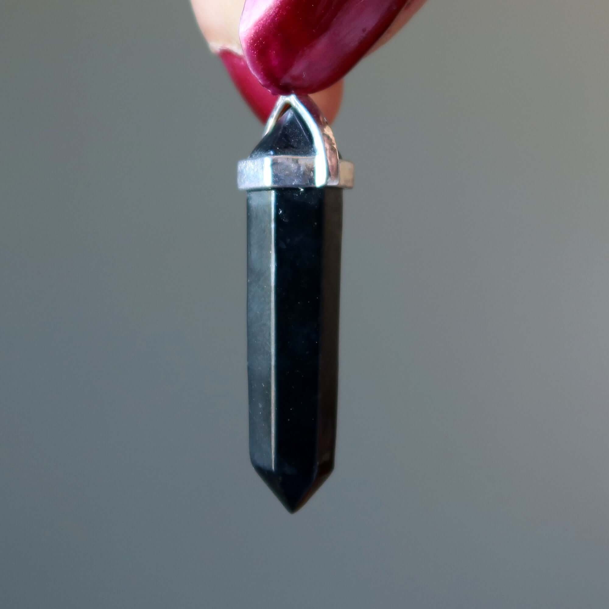 Pendentif Shungite Pointe Mon Gardien Personnel Argent
