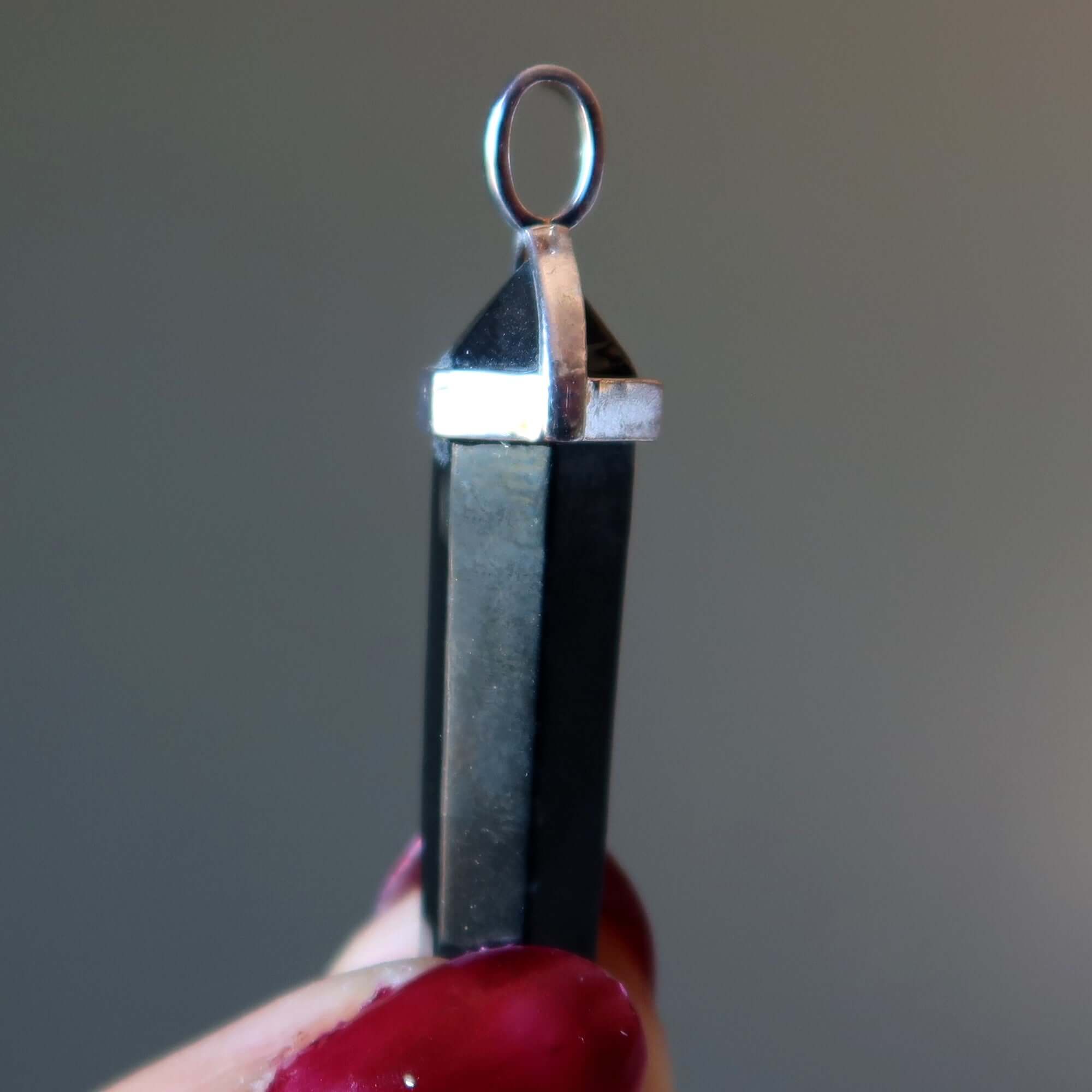 Pendentif Shungite Pointe Mon Gardien Personnel Argent