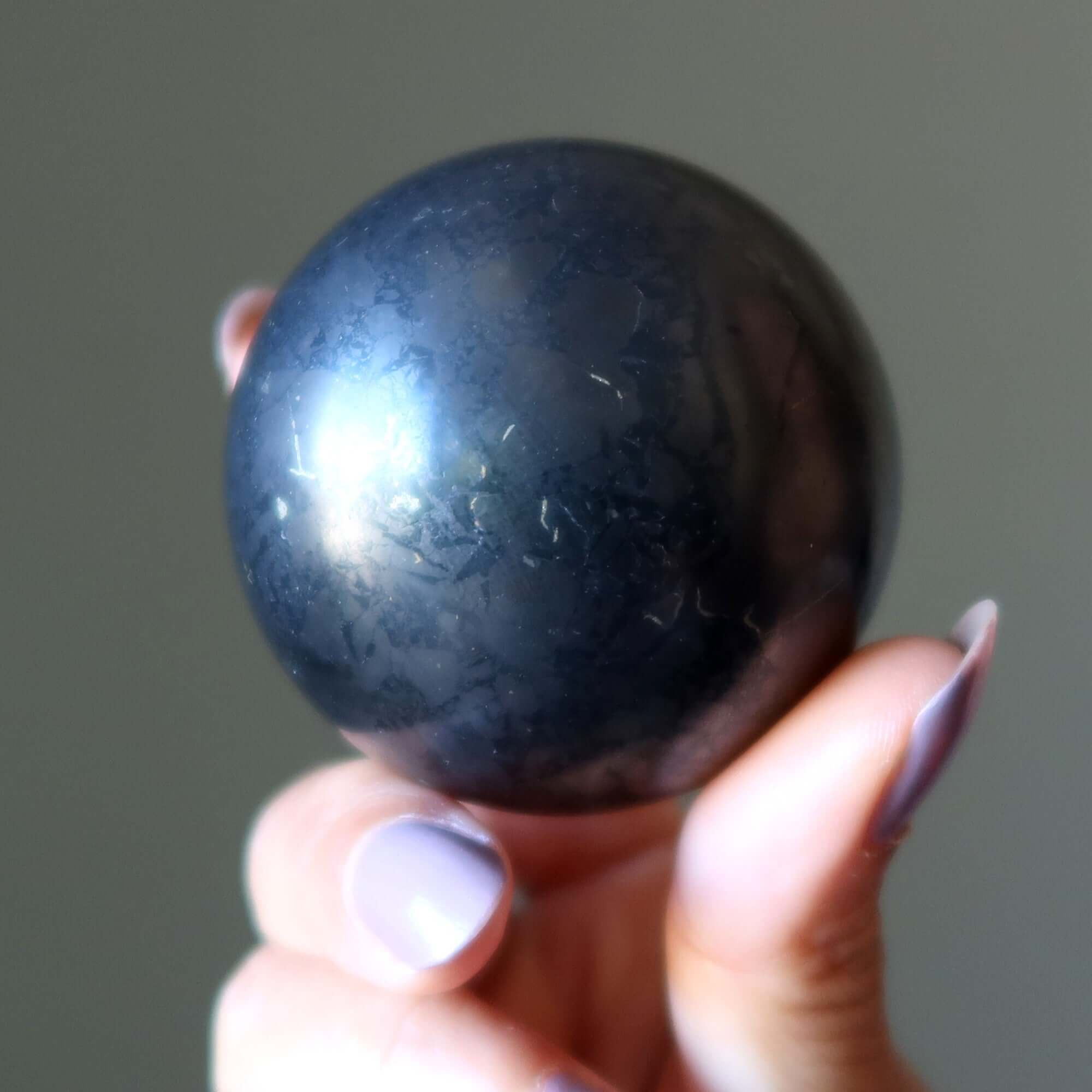 Shungite Sphere Energy Protection Crackle Crystal Ball