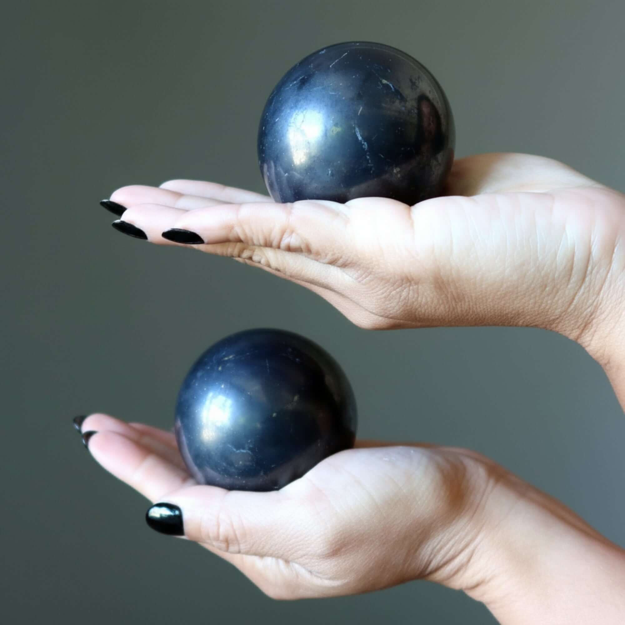 Shungite Sphere Energy Protection Crackle Crystal Ball