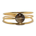 Smoky Quartz Bracelet Elegant Eye Memory Wire Coil