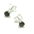 Smoky Quartz Earrings Faceted Studs Sterling Silver