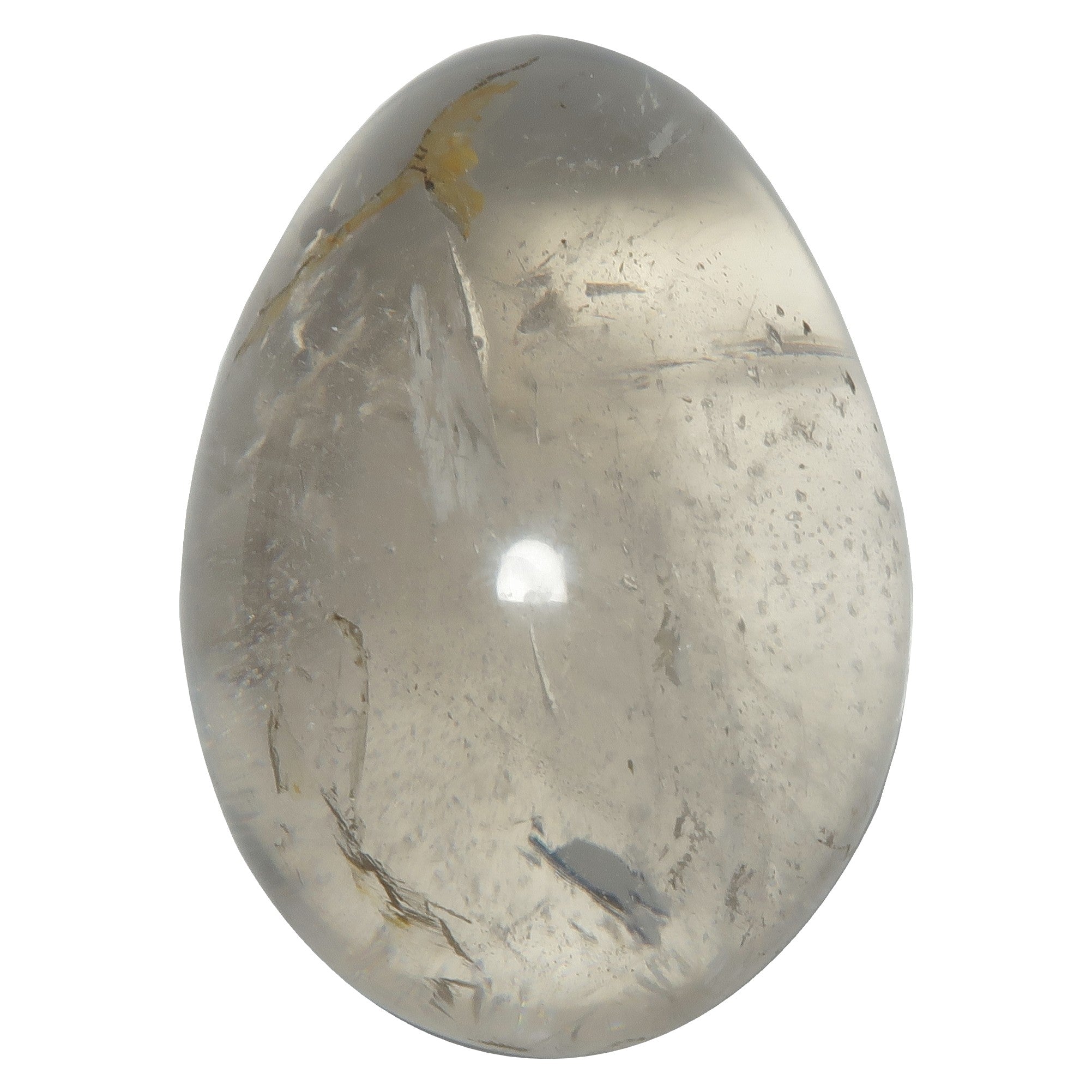 Œuf de quartz fumé touche de lumière vive, pierre d'énergie cristalline