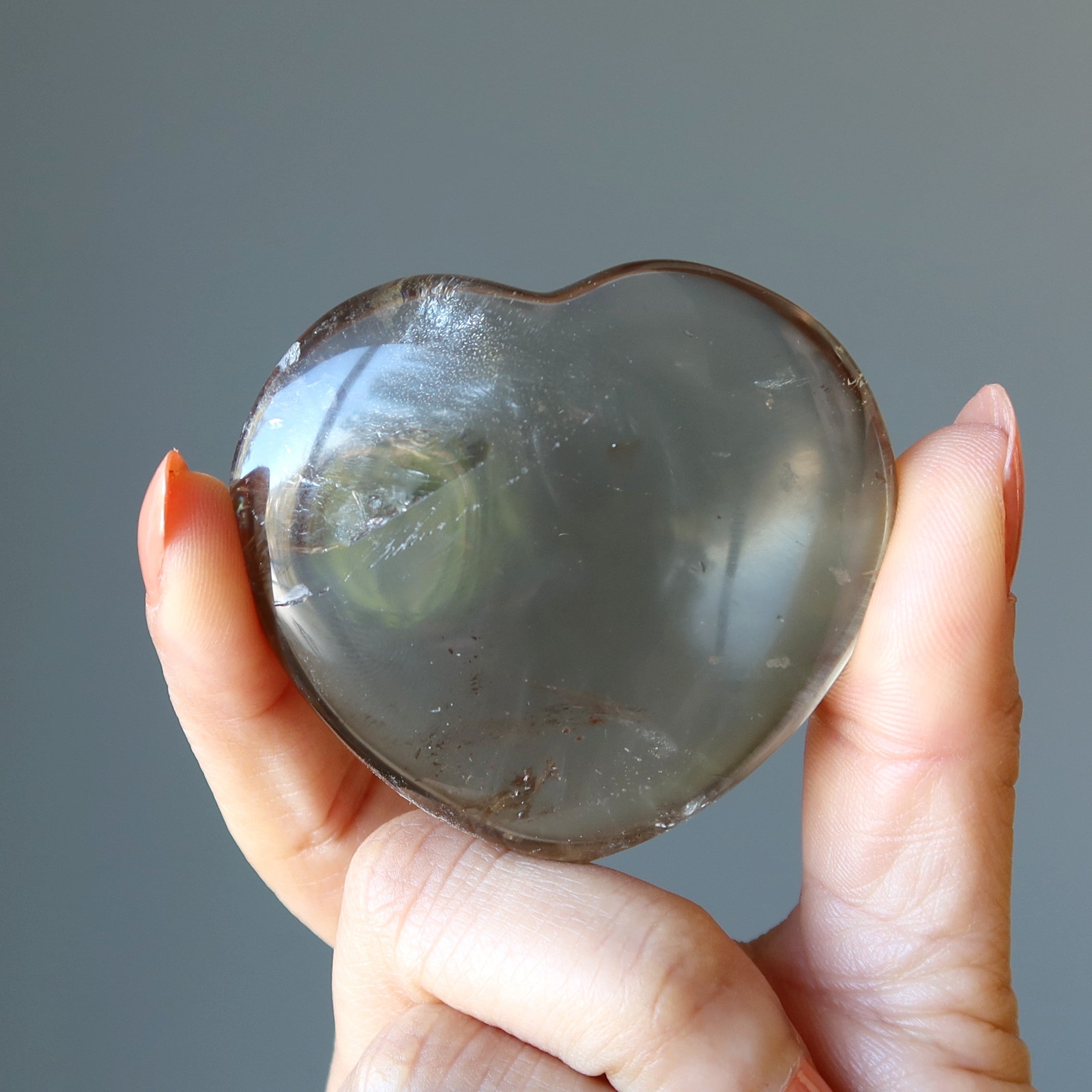 Smoky Quartz Heart See Through Clear Love Crystal