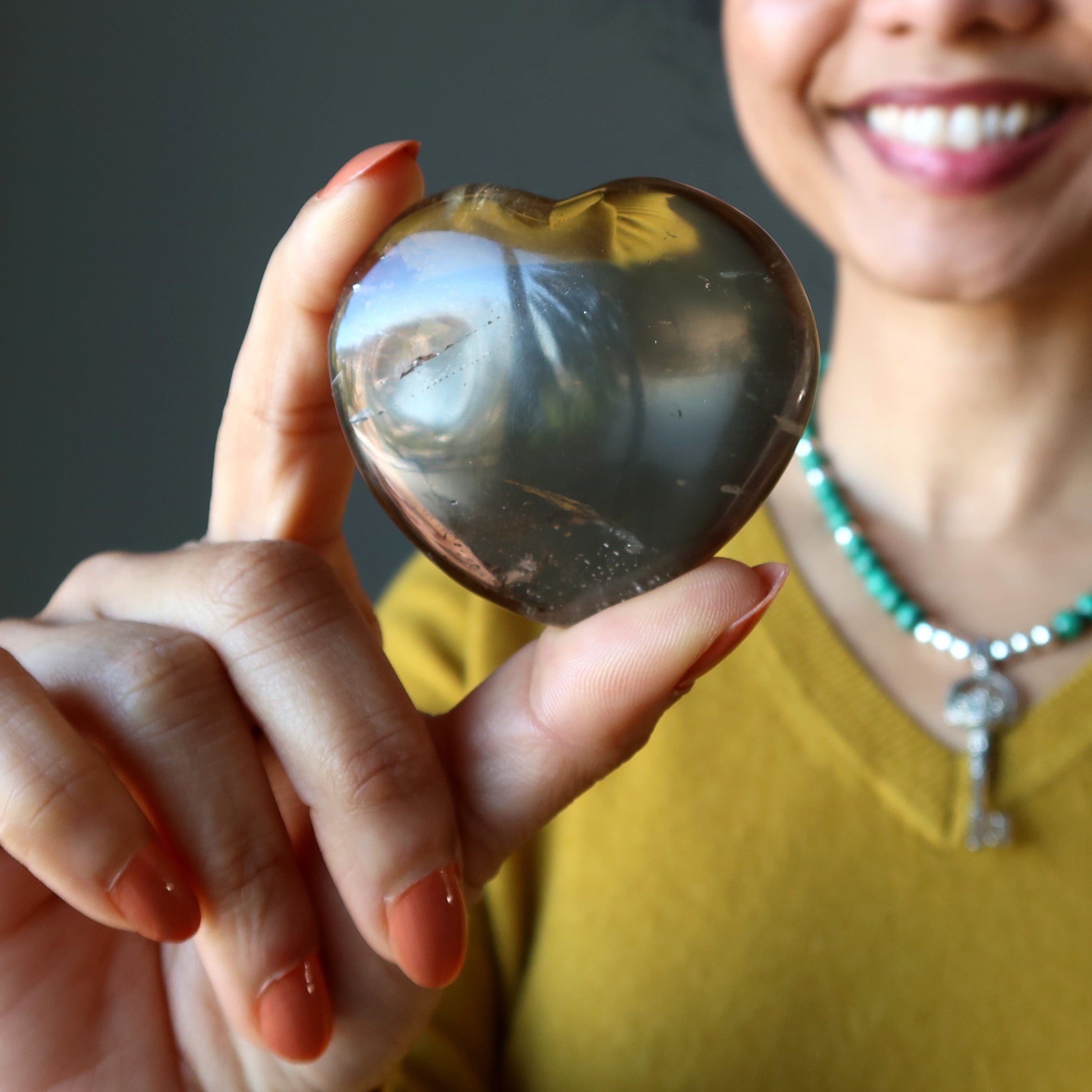 Smoky Quartz Heart Wounded Warrior Crystal