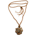 Collier Quartz Fumé Sans Négativité Macramé Marron