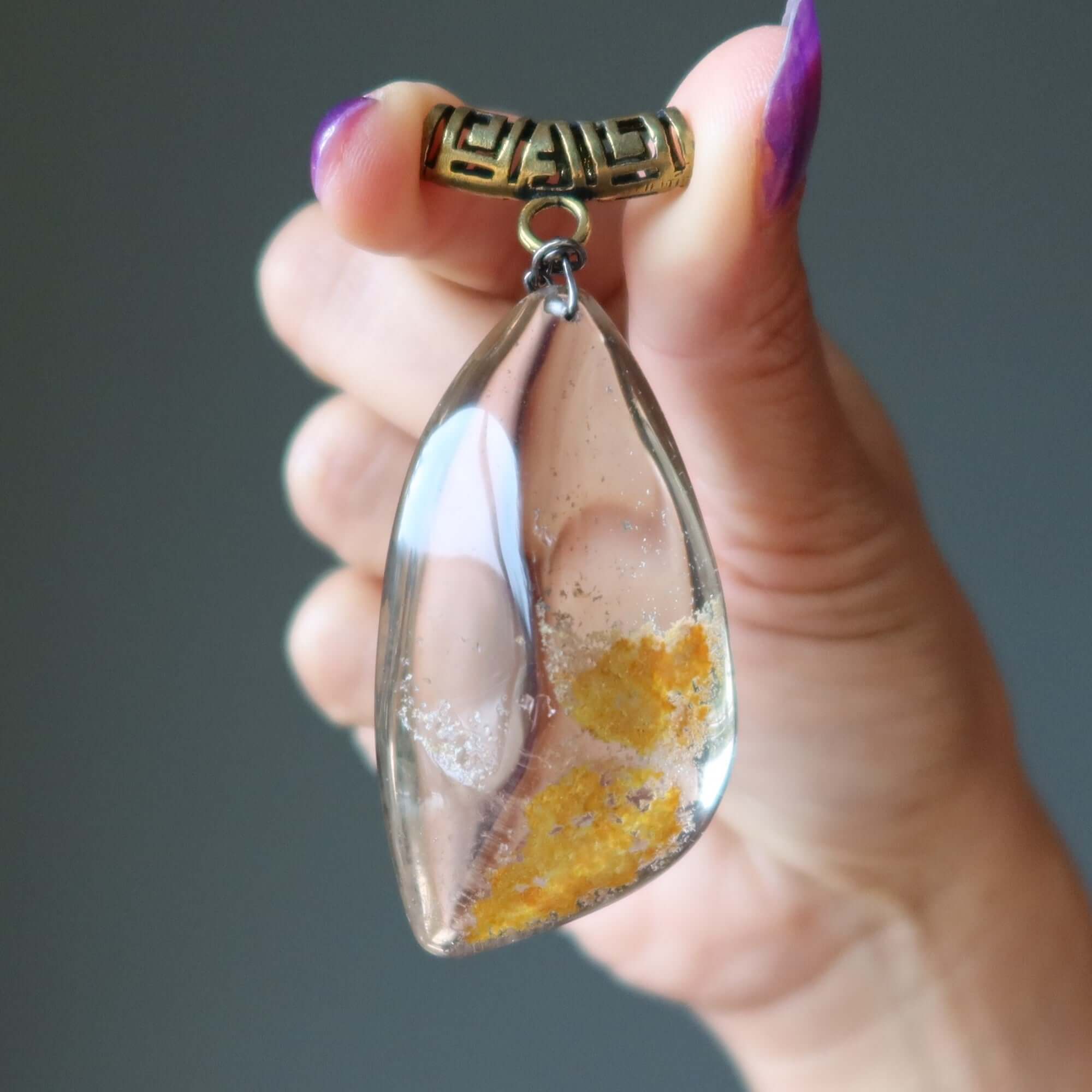 Pendentif Quartz Fumé Cristal Volonté Or