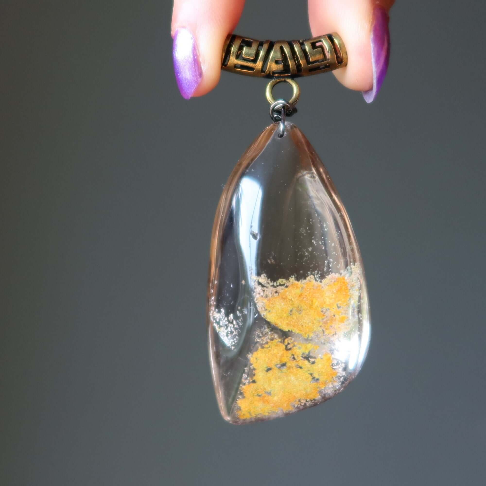 Pendentif Quartz Fumé Cristal Volonté Or