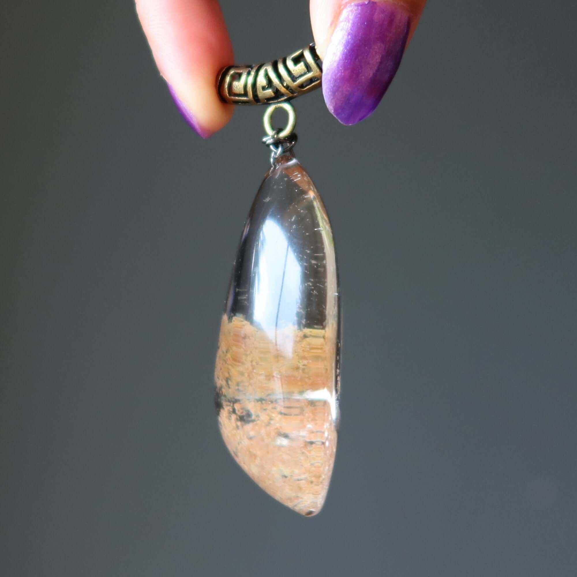 Pendentif Quartz Fumé Cristal Volonté Or