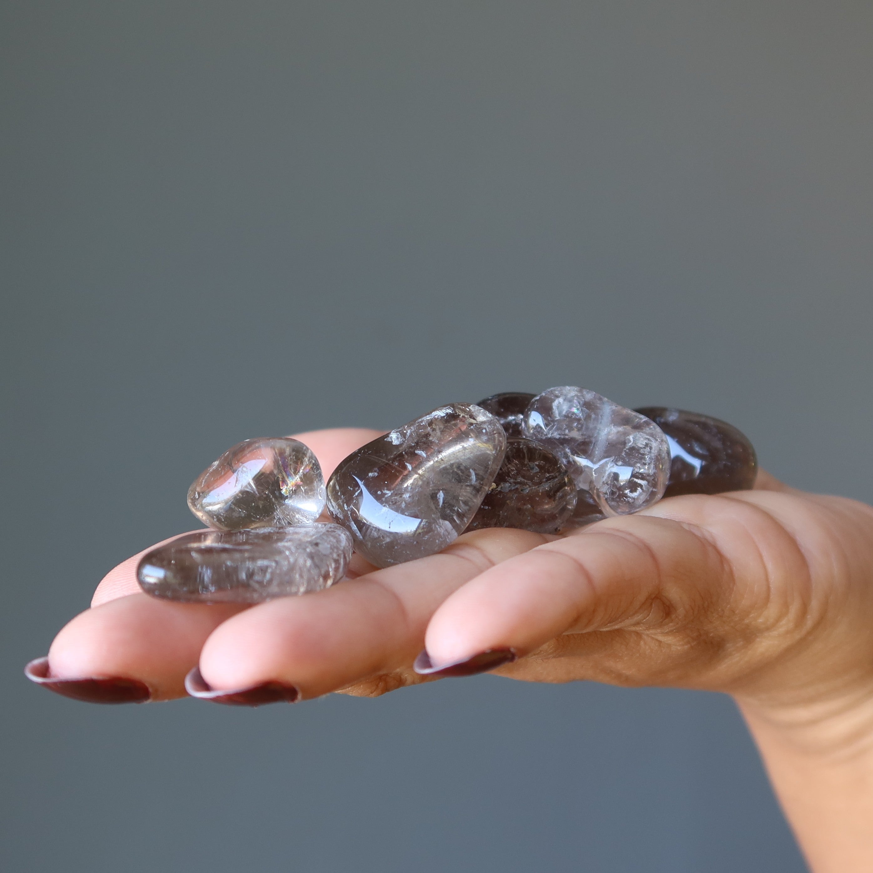 Smoky Quartz Tumbled Stone Clear Brown Crystal