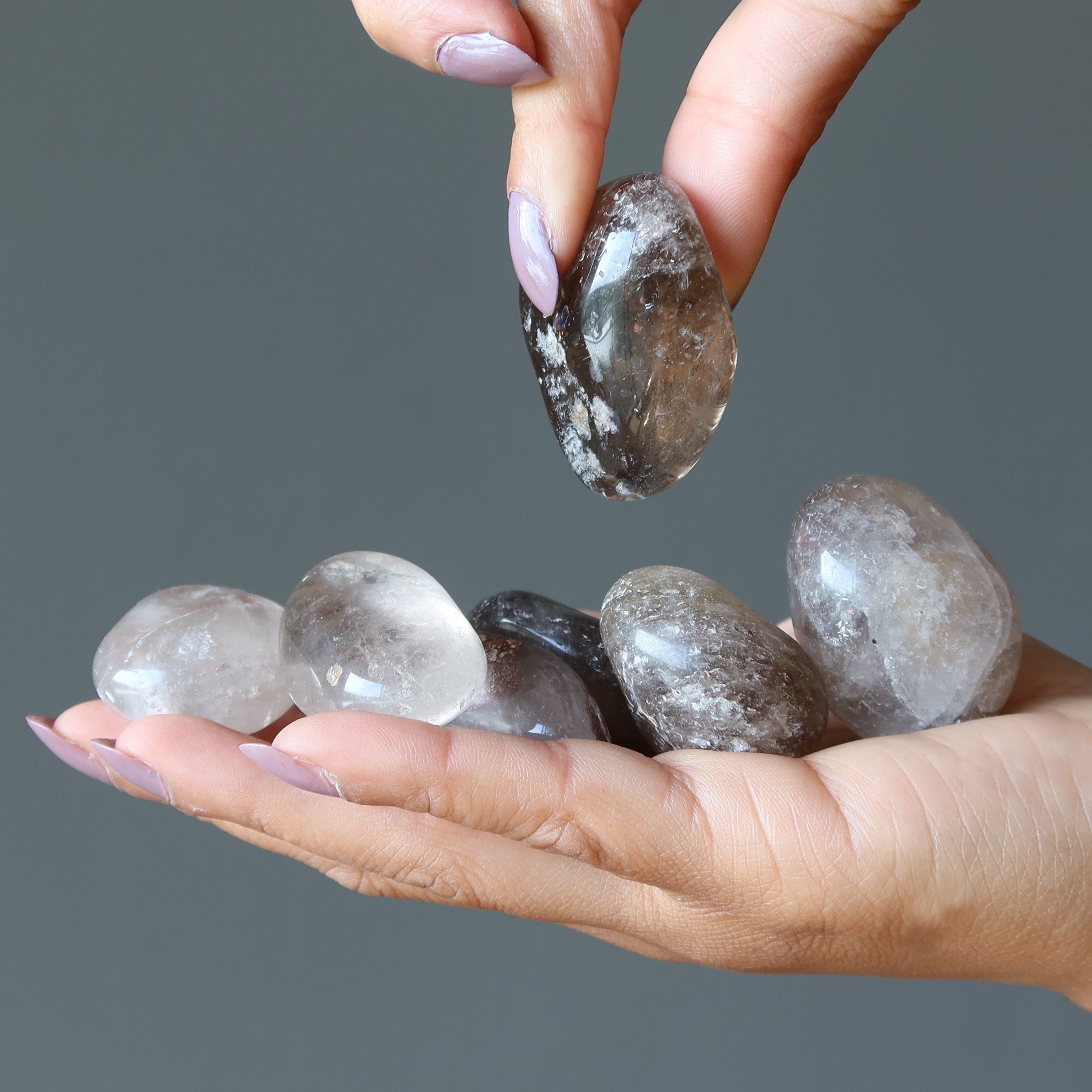 Smoky Quartz Tumbled Stone Clear Brown Crystal
