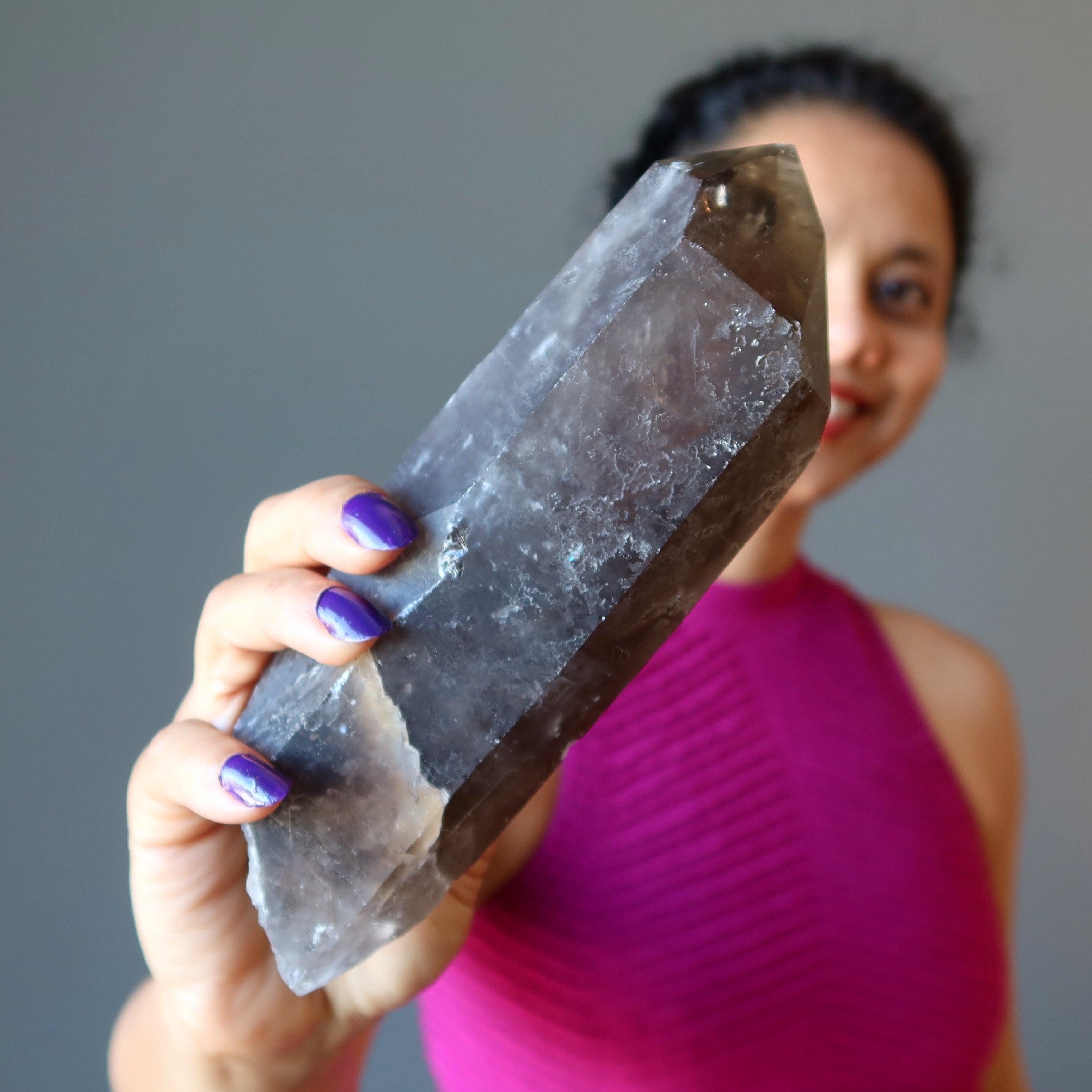 Smoky Quartz Raw Crystal Wand Point Powerful Protection