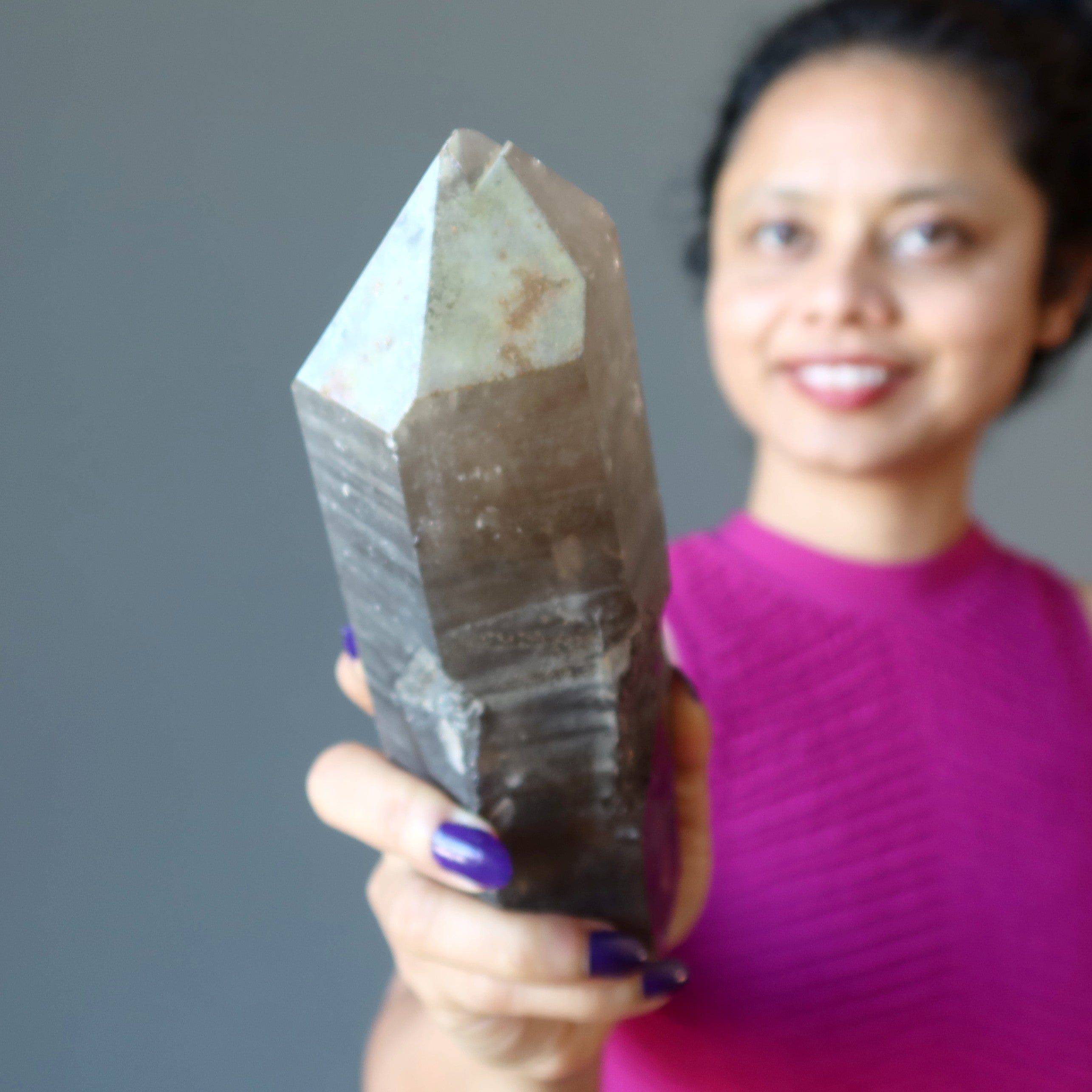 Smoky Quartz Raw Crystal Wand Point Powerful Protection