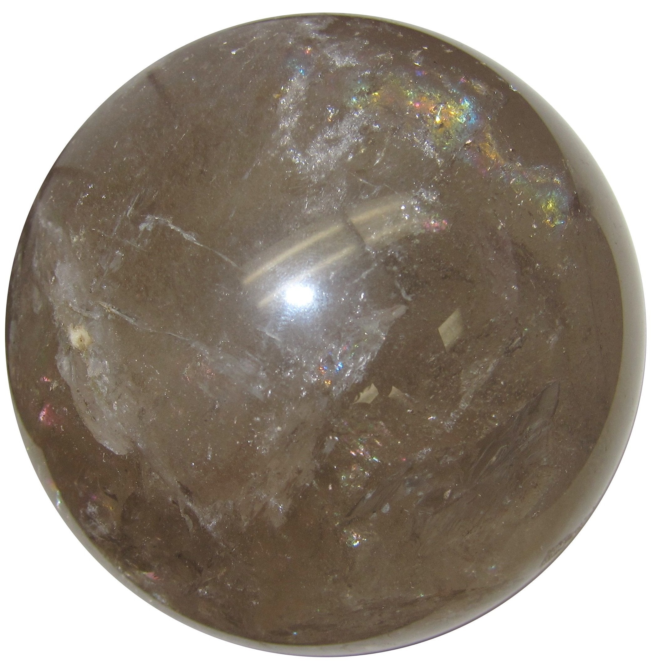 Sphère de quartz fumé Boule de cristal Dapper arc-en-ciel