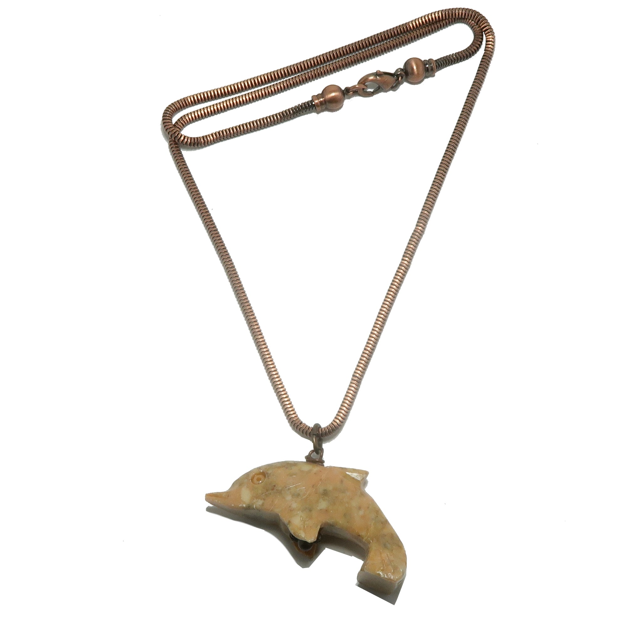 Collier en stéatite Dauphin joyeux Danse Cristal animal